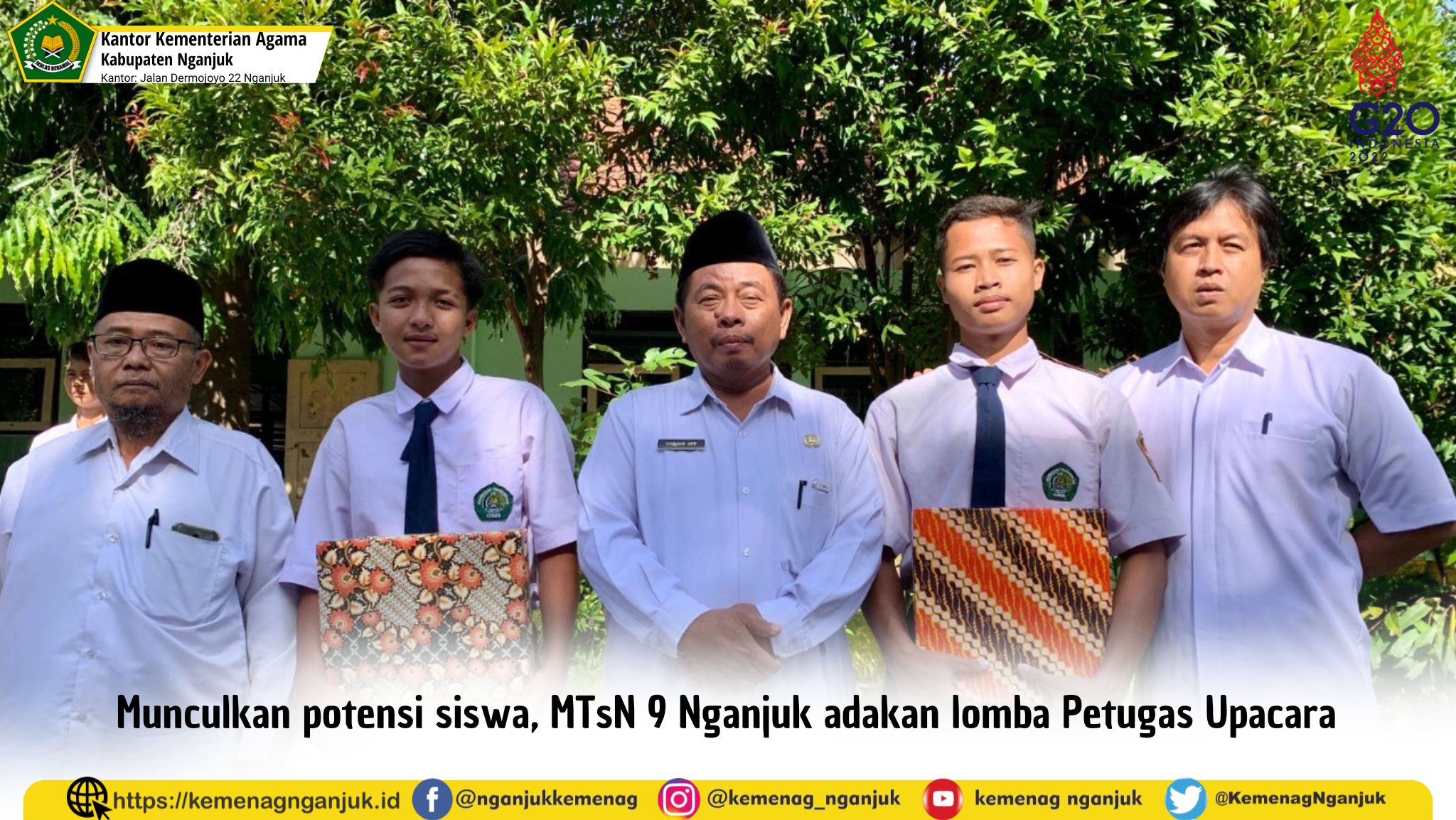 Munculkan potensi siswa, MTsN 9 Nganjuk adakan lomba Petugas Upacara