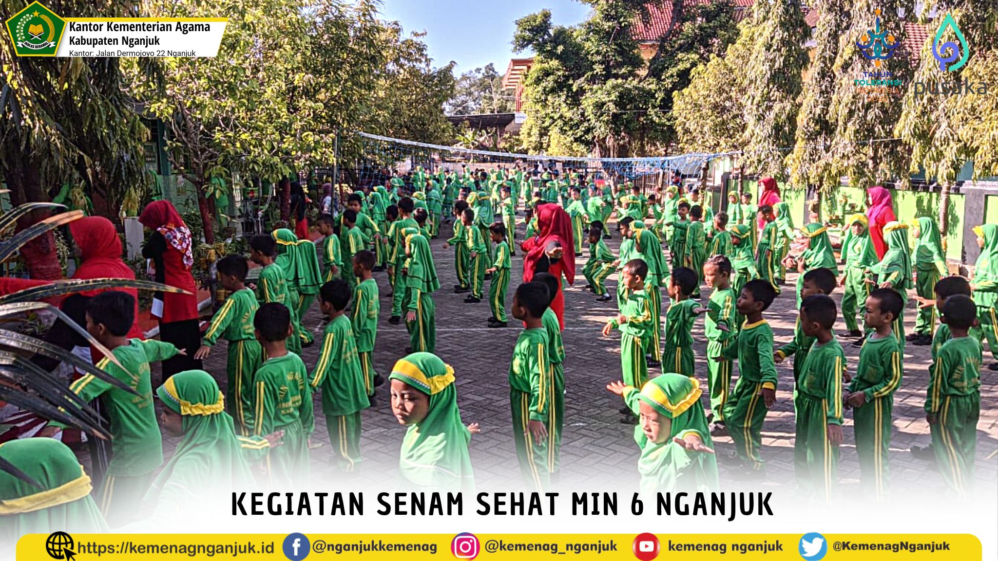 Kegiatan Senam Sehat MIN 6 Nganjuk
