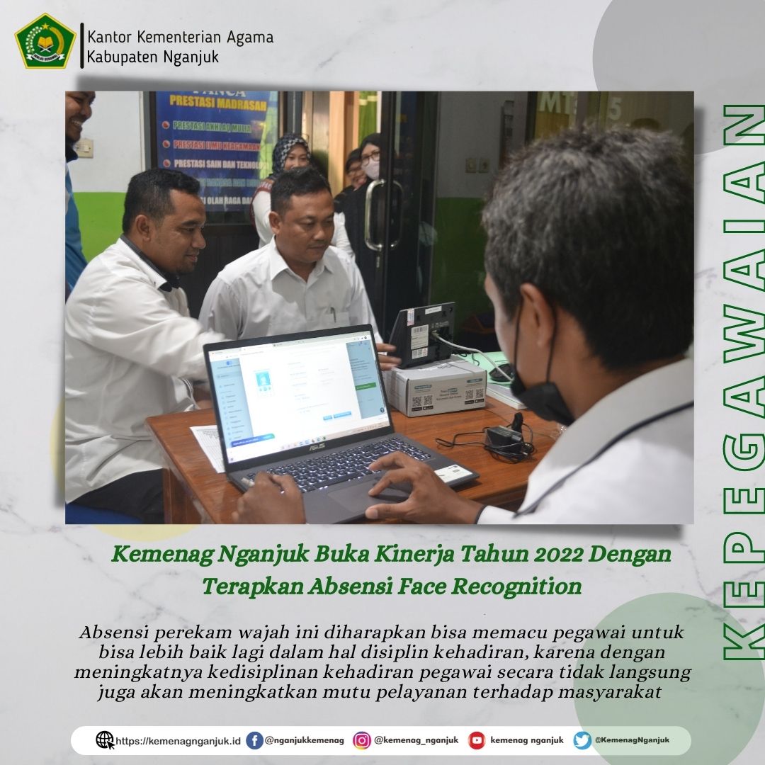 Kemenag Nganjuk Buka Kinerja Tahun 2022 Dengan Terapkan Absensi Face Recognition