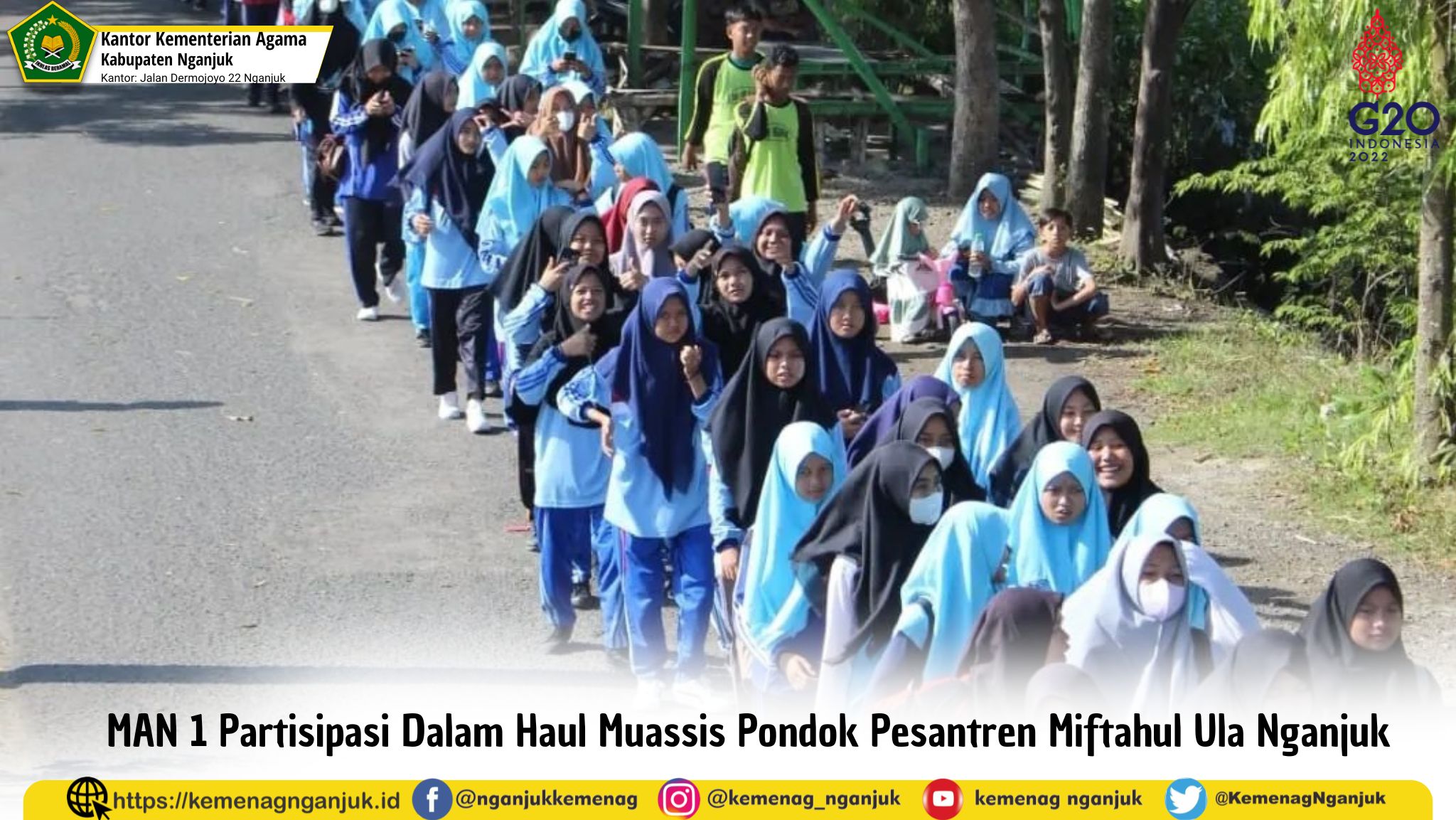 MAN 1 Partisipasi Dalam Haul Muassis Pondok Pesantren Miftahul Ula Nganjuk
