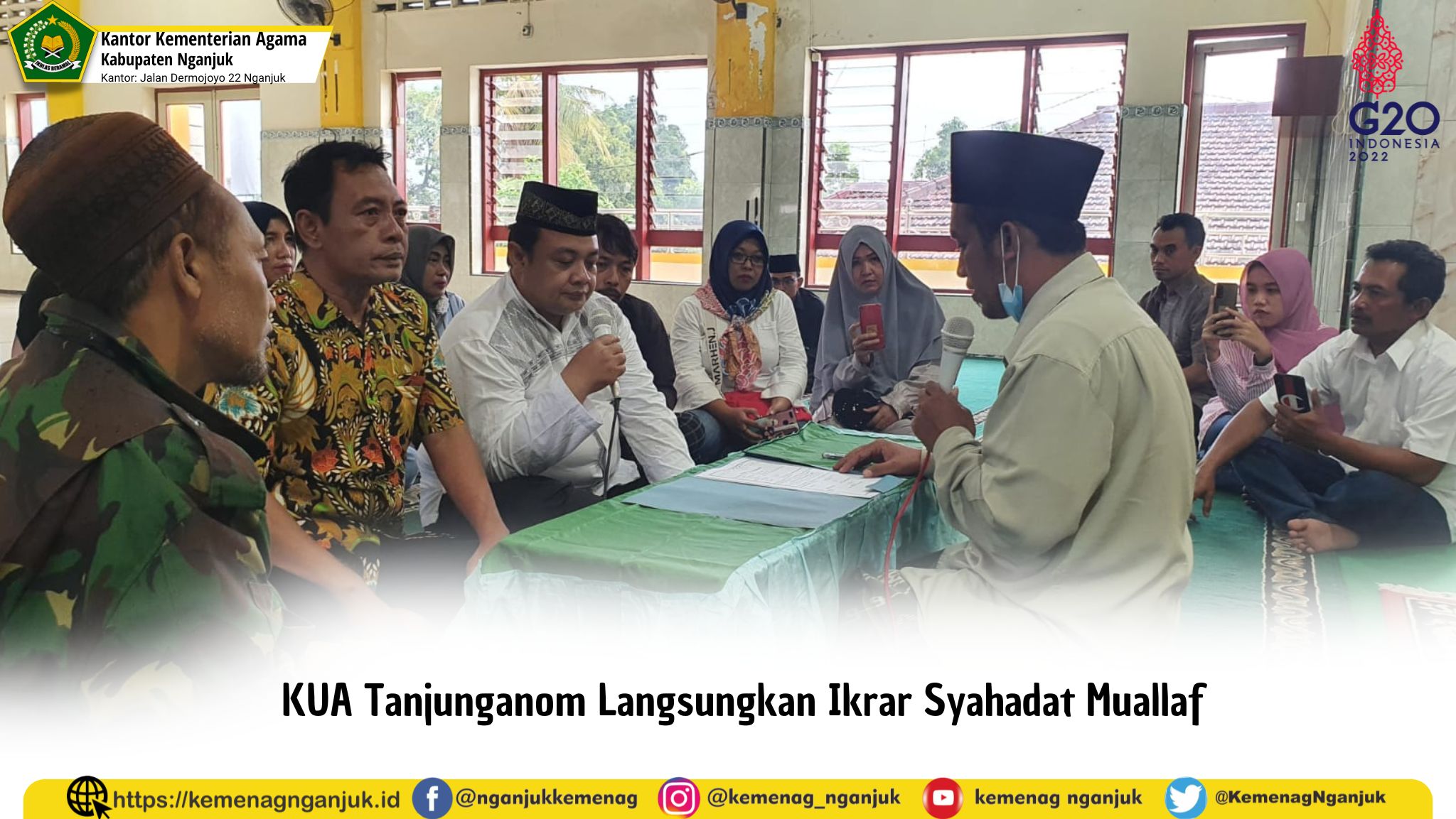 KUA Tanjunganom Langsungkan Ikrar Syahadat Muallaf 