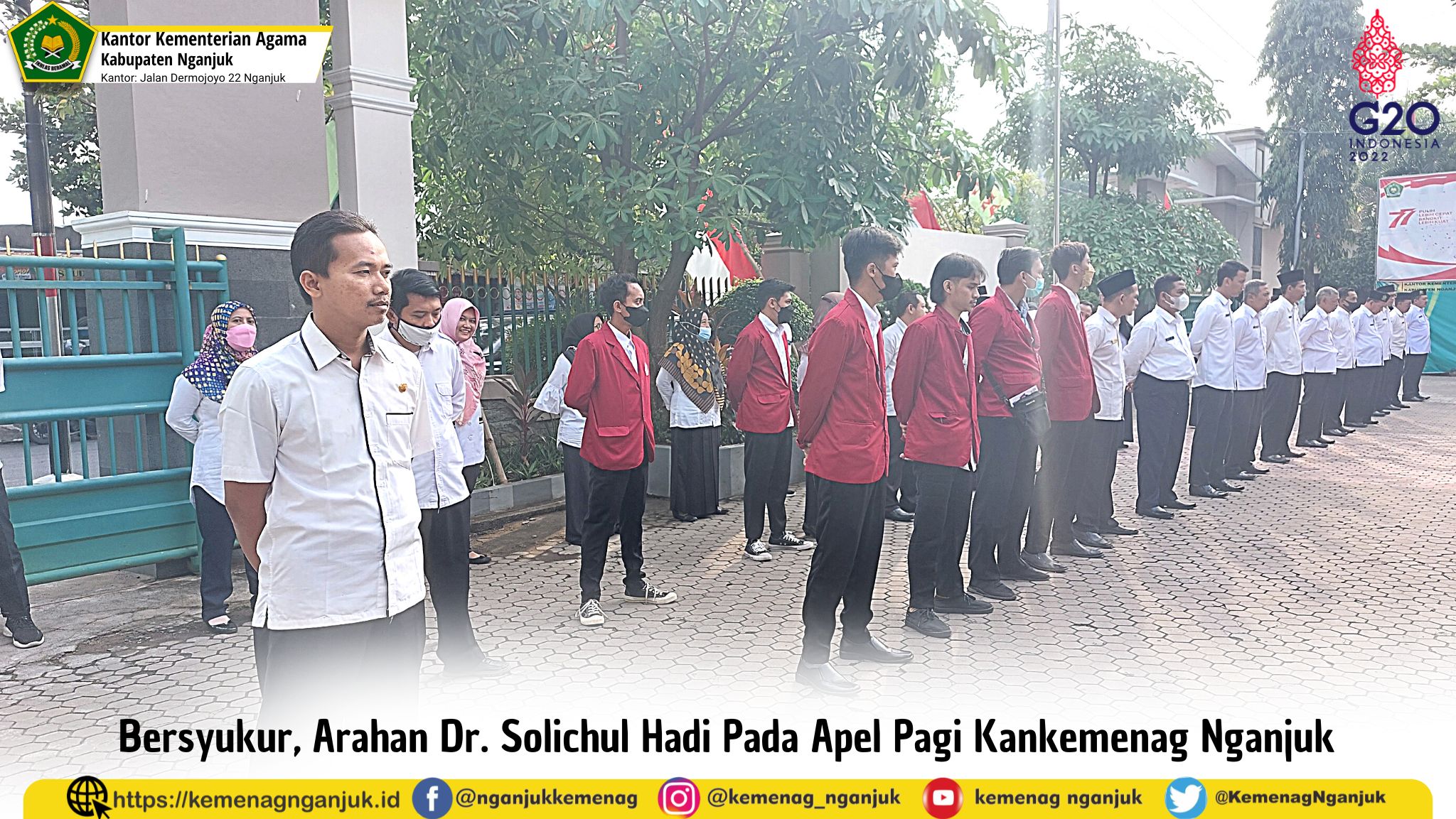 Bersyukur, Arahan Dr. Solichul Hadi Pada Apel Pagi Kankemenag Nganjuk