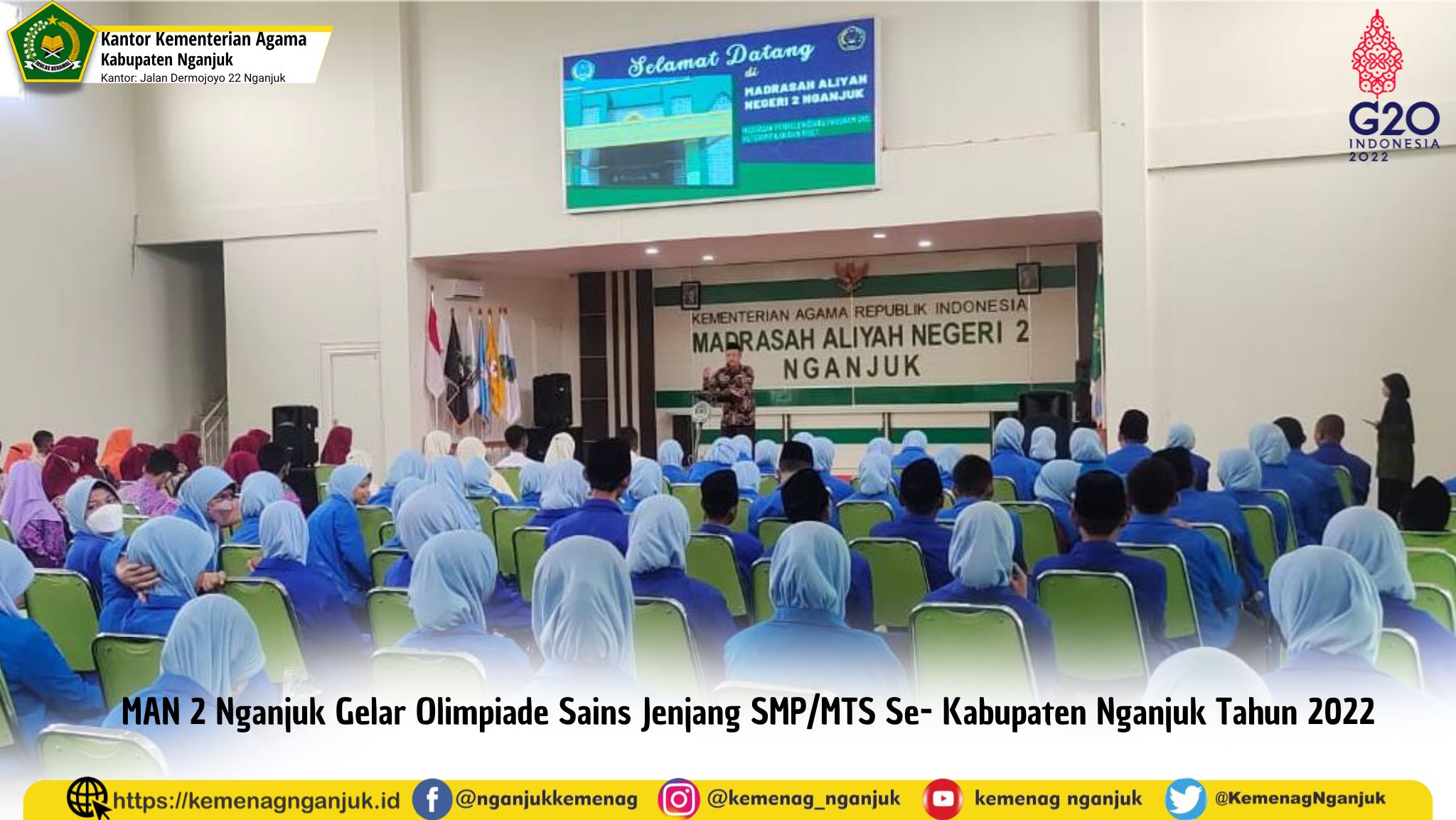 MAN 2 Nganjuk Gelar Olimpiade Sains Jenjang SMP/MTS Se- Kabupaten Nganjuk Tahun 2022 