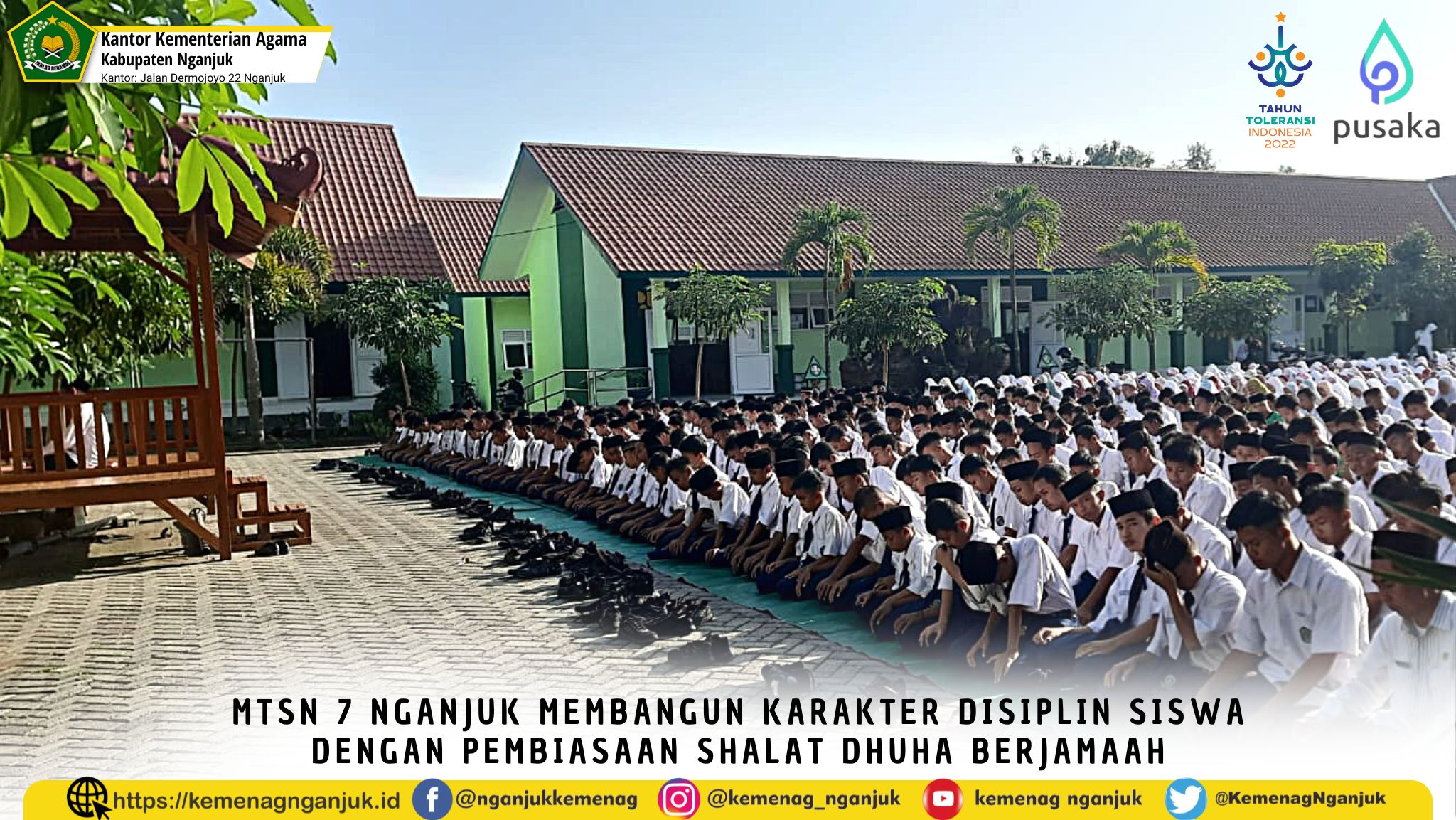 MTsN 7 Nganjuk Membangun Karakter Disiplin Siswa Dengan Pembiasaan Shalat Dhuha Berjamaah