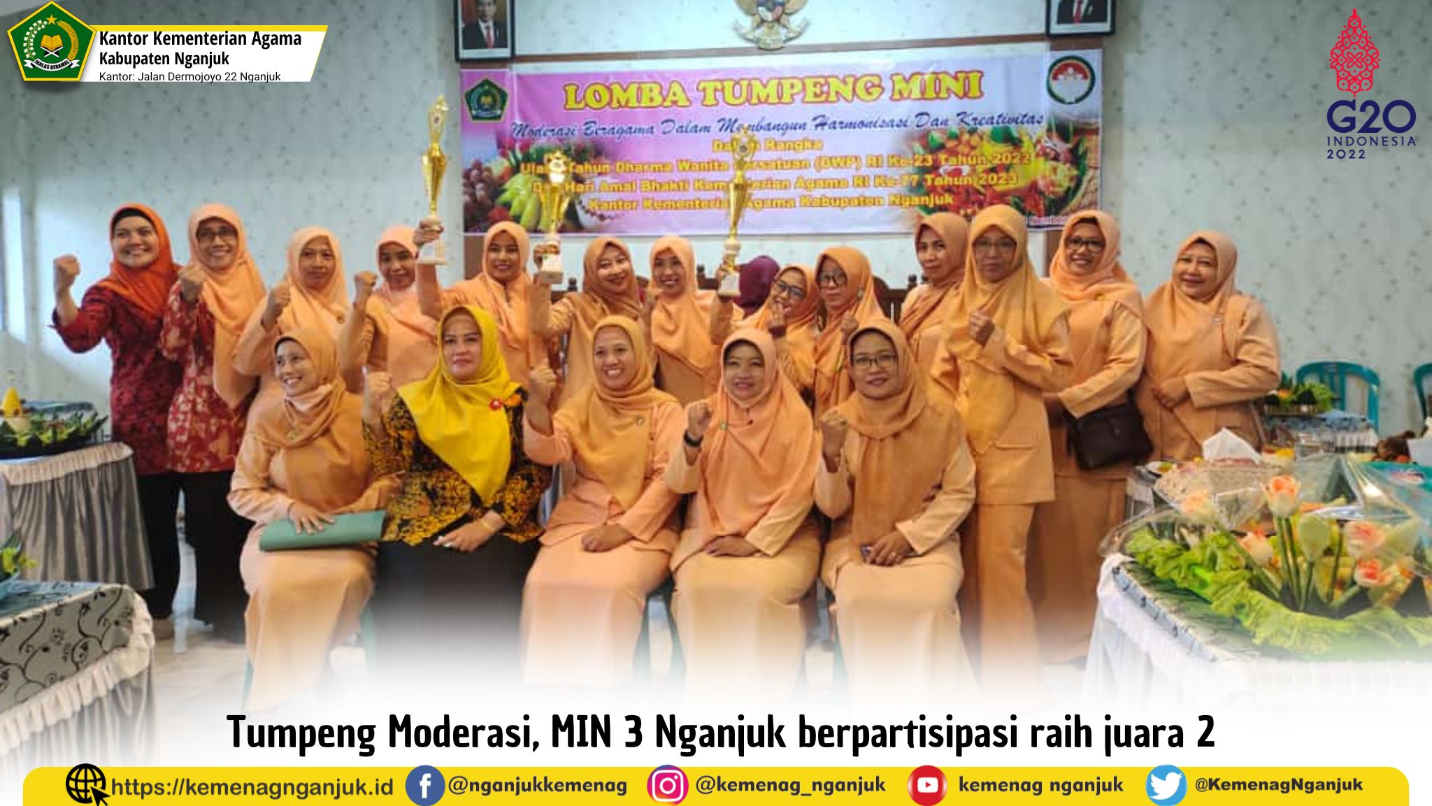 Tumpeng Moderasi, MIN 3 Nganjuk berpartisipasi raih juara 2