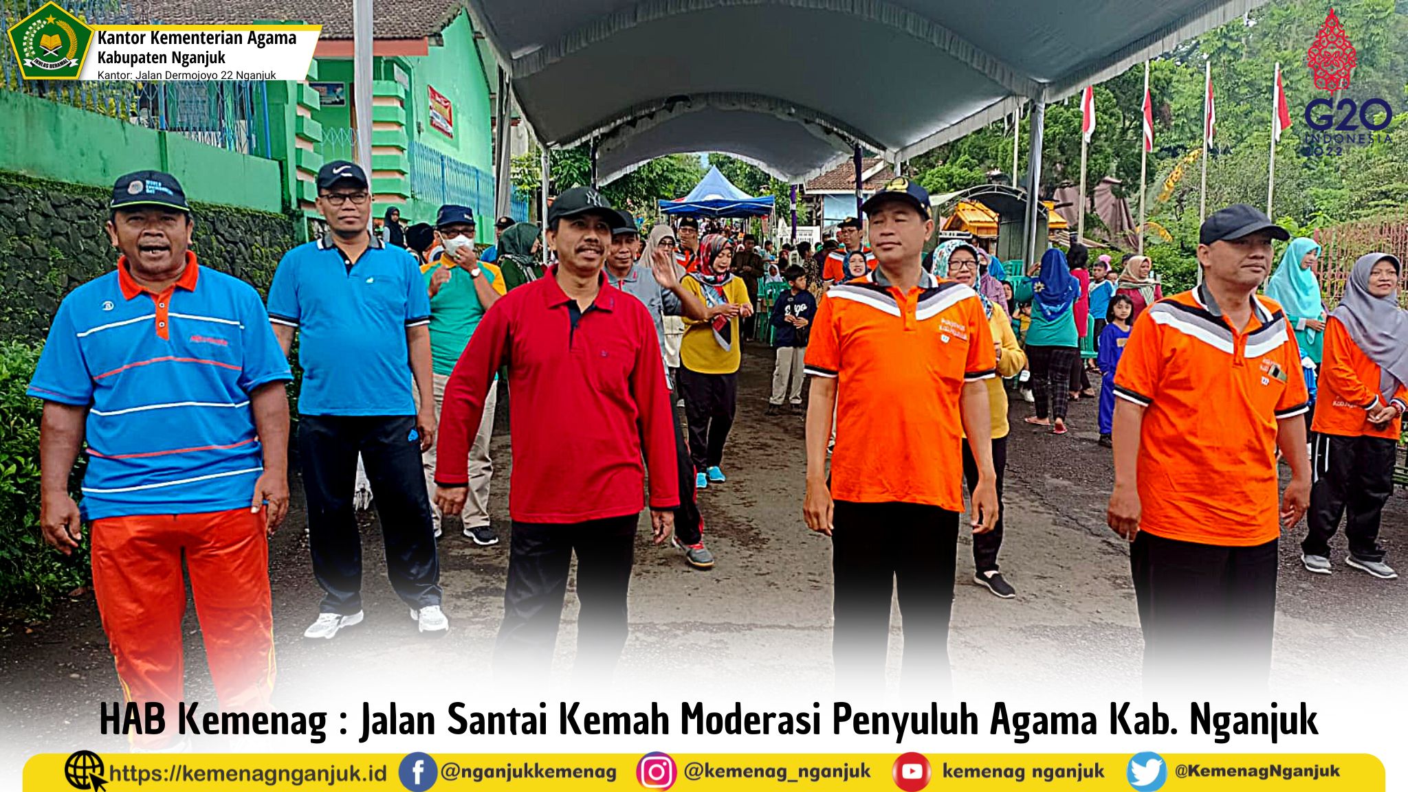 HAB Kemenag : Jalan Santai Kemah Moderasi Penyuluh Agama Kab. Nganjuk