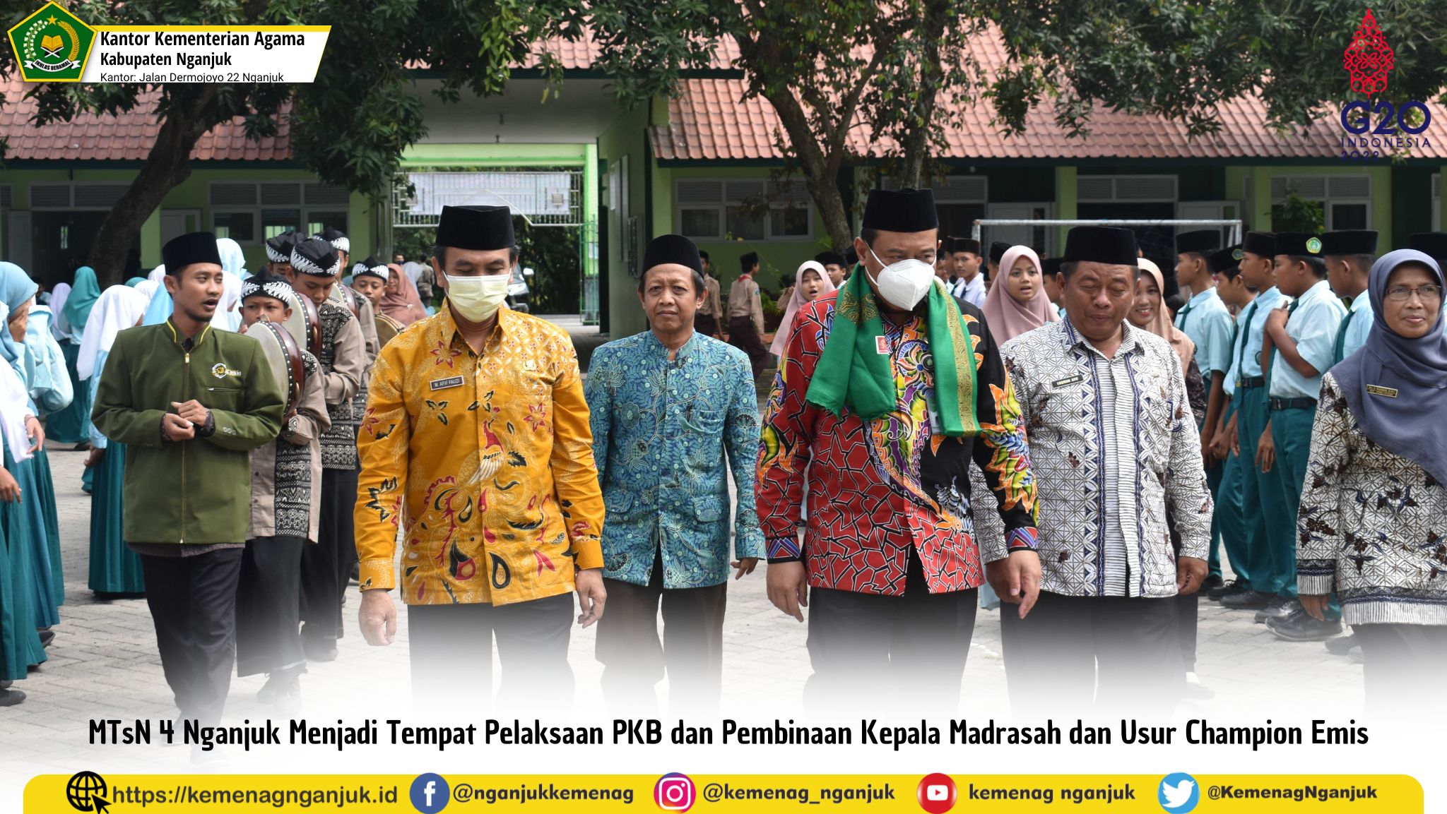 MTsN 4 Nganjuk Menjadi Tempat Pelaksaan PKB dan Pembinaan Kepala Madrasah dan Usur Champion Emis