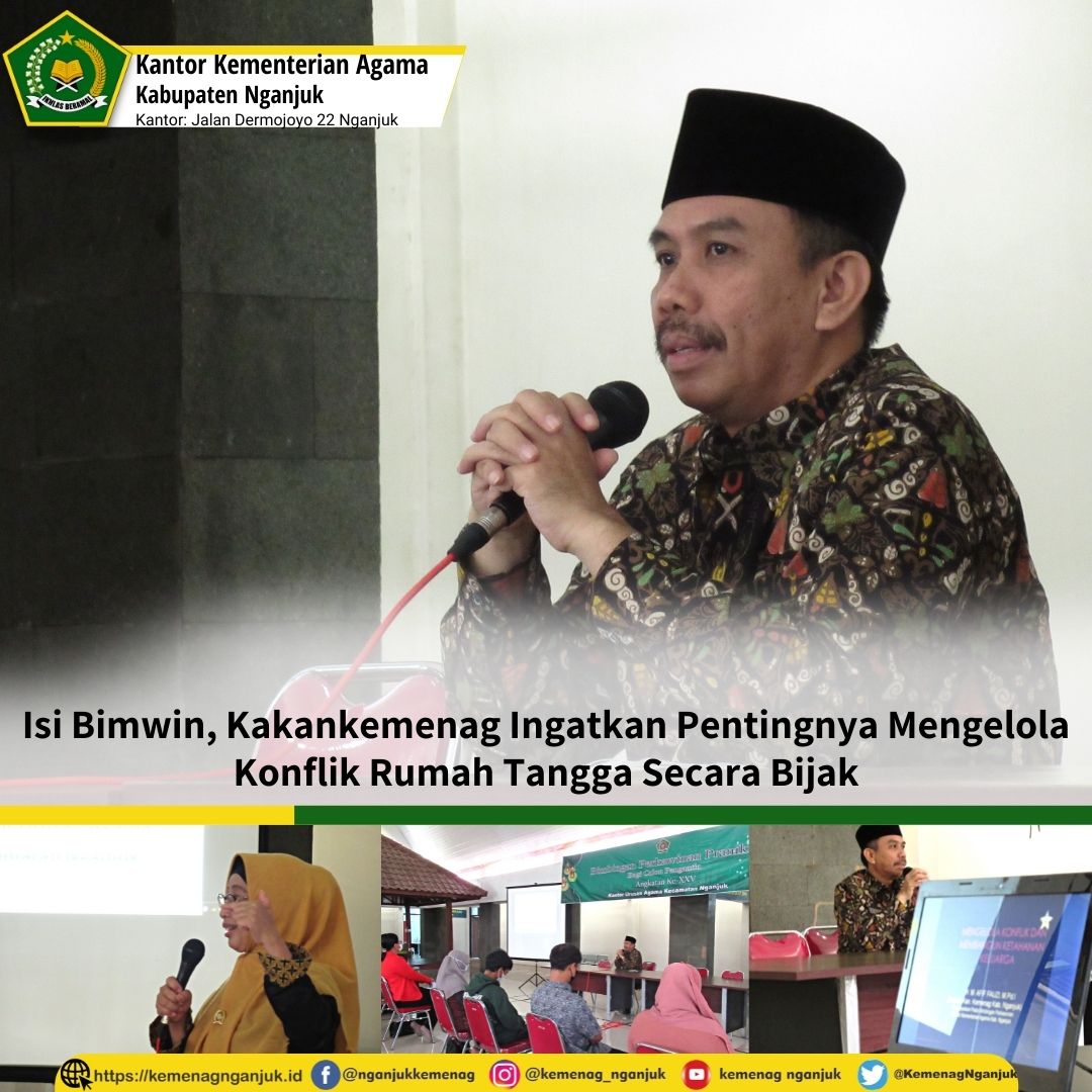 Isi Bimwin, Kakankemenag Ingatkan Pentingnya Mengelola Konflik Rumah Tangga Secara Bijak