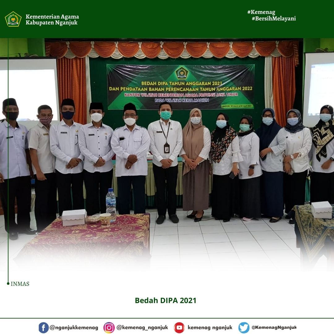 Kankemenag Kab. Nganjuk Ikut Hadir Dalam Bedah DIPA Tahun Anggaran 2021