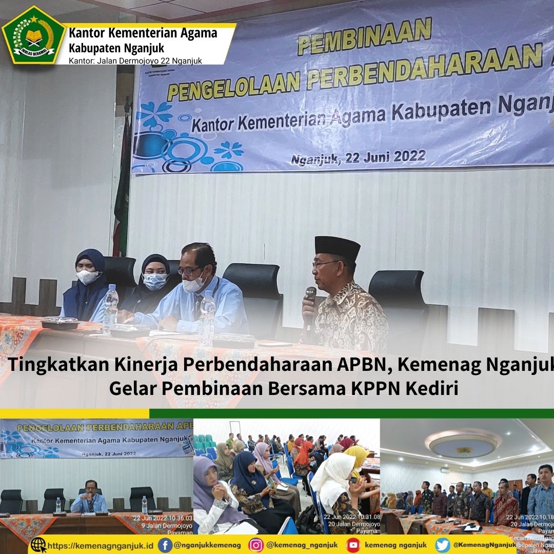 Tingkatkan Kinerja Perbendaharaan APBN, Kemenag Nganjuk Gelar Pembinaan Bersama KPPN Kediri