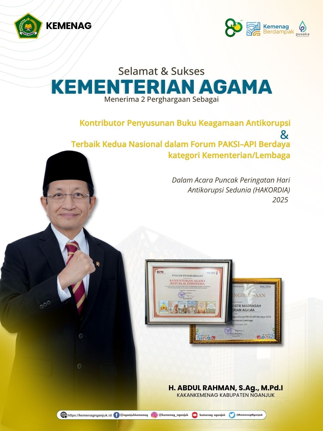 Penghargaan Kementerian Agama dari KPK