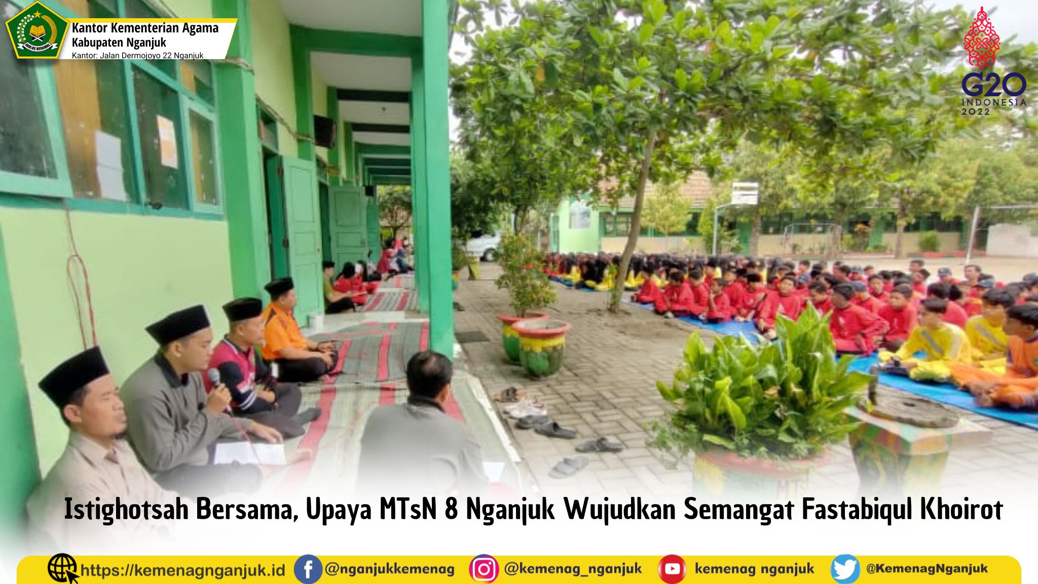Istighotsah Bersama, Upaya MTsN 8 Nganjuk Wujudkan Semangat Fastabiqul Khoirot 