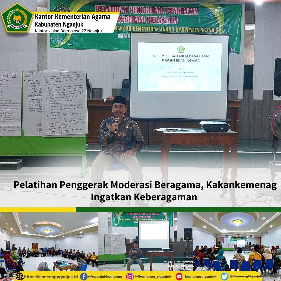 Pelatihan Penggerak Moderasi Beragama, Kakankemenag Ingatkan Keberagaman
