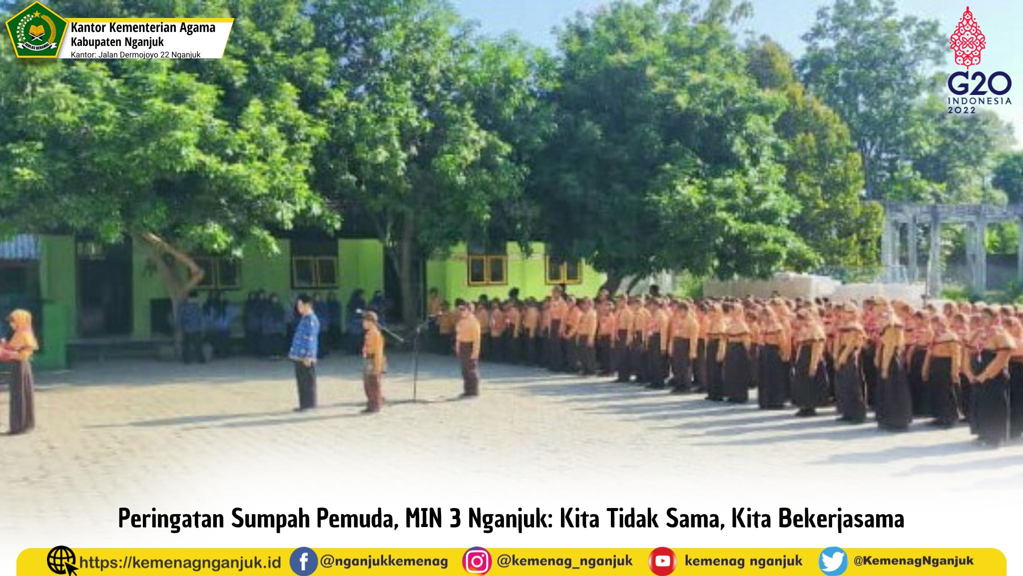 Peringatan Sumpah Pemuda, MIN 3 Nganjuk: Kita Tidak Sama, Kita Bekerjasama