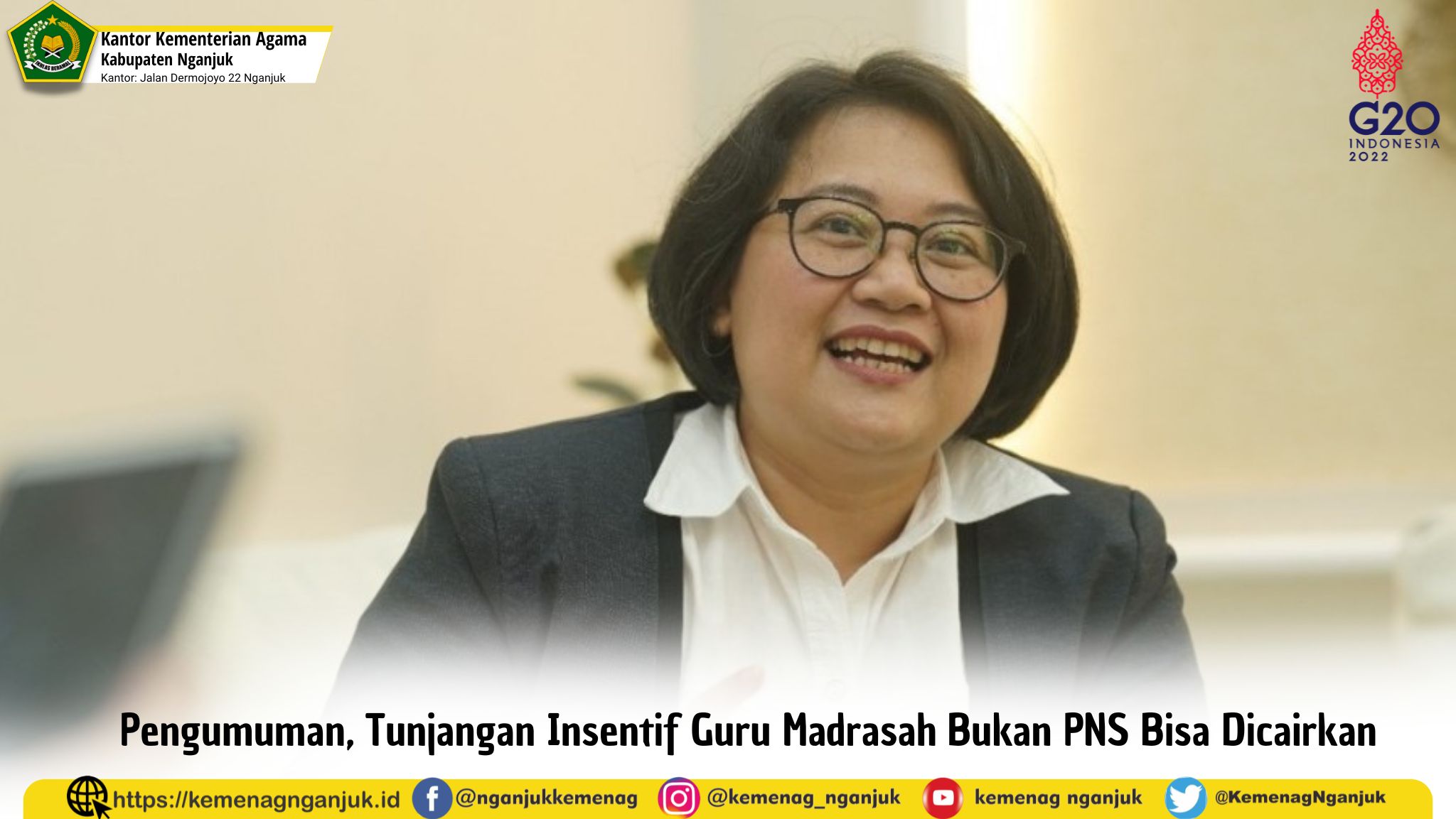 Pengumuman, Tunjangan Insentif Guru Madrasah Bukan PNS Bisa Dicairkan