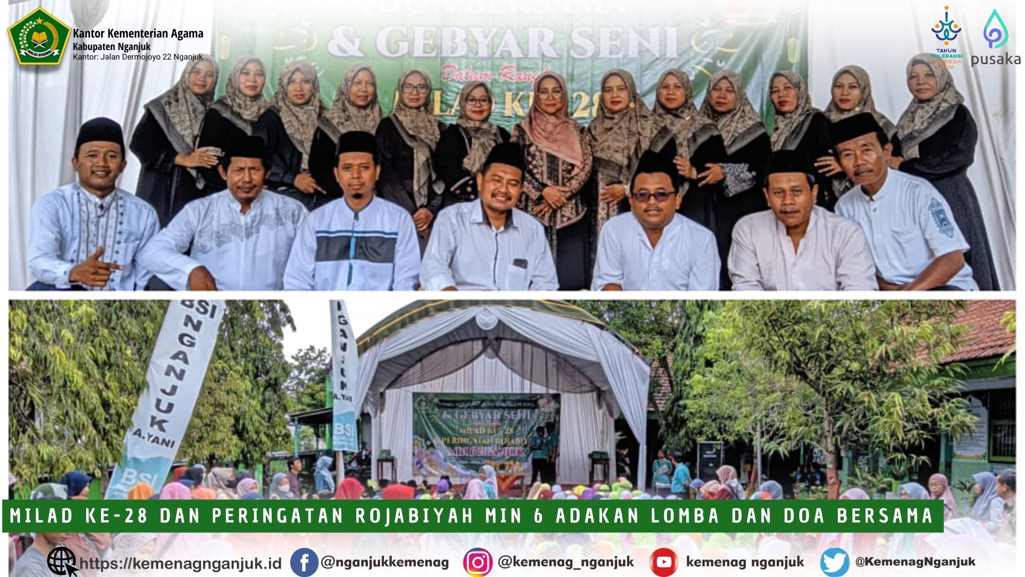 MILAD KE-28 DAN PERINGATAN ROJABIYAH MIN 6 ADAKAN LOMBA DAN DOA BERSAMA