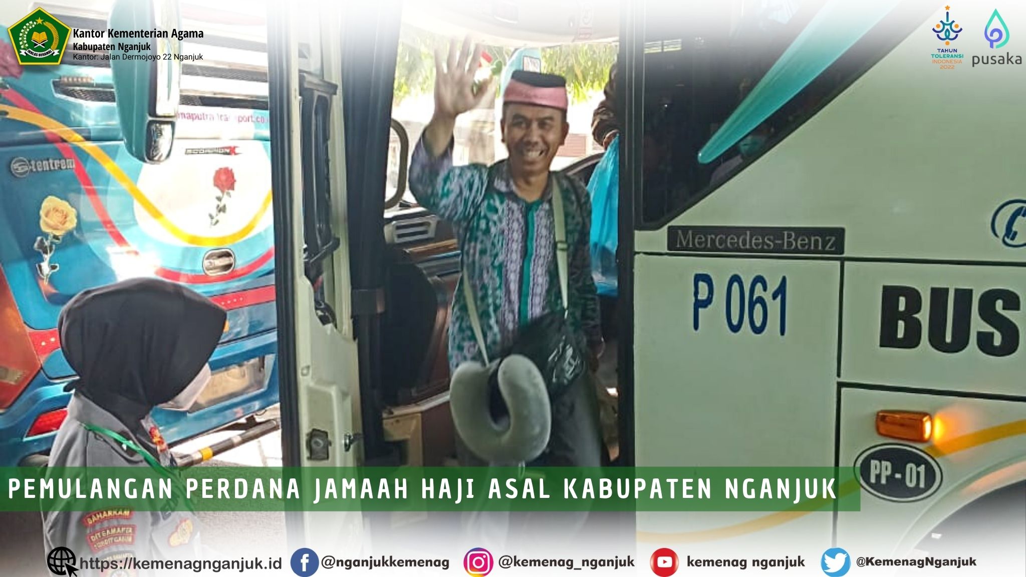 Pemulangan Perdana Jamaah Haji Asal Kabupaten Nganjuk 