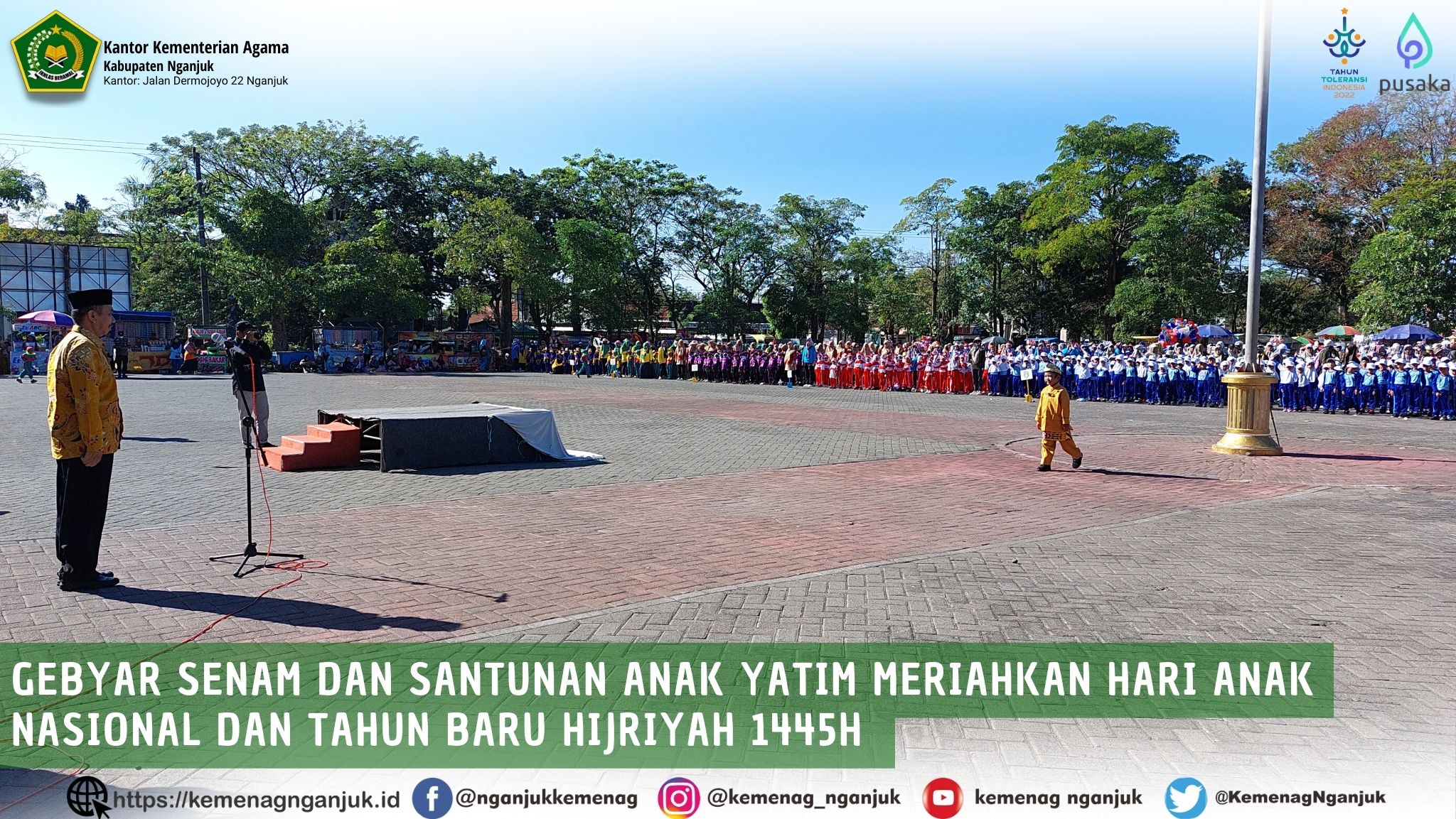 Gebyar Senam dan Santunan Anak Yatim Meriahkan Hari Anak Nasional dan Tahun Baru Hijriyah 1445H 