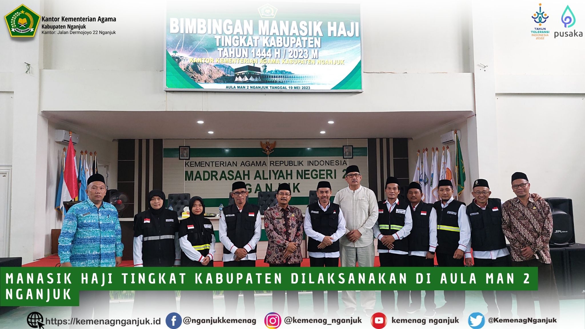 Manasik Haji Tingkat Kabupaten Dilaksanakan di Aula MAN 2 Nganjuk