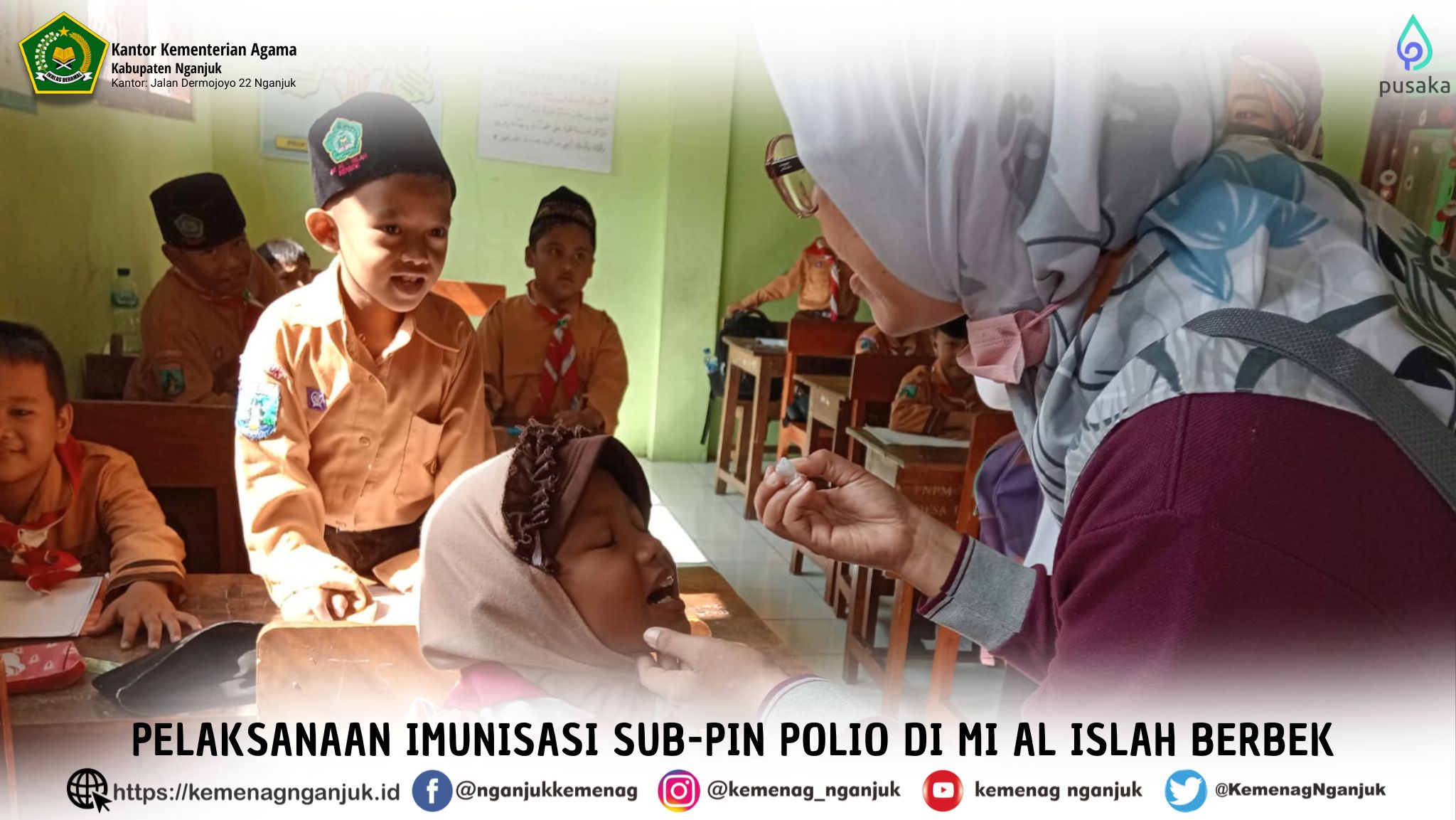 Pelaksanaan Imunisasi Sub-PIN Polio di MI Al Islah Berbek