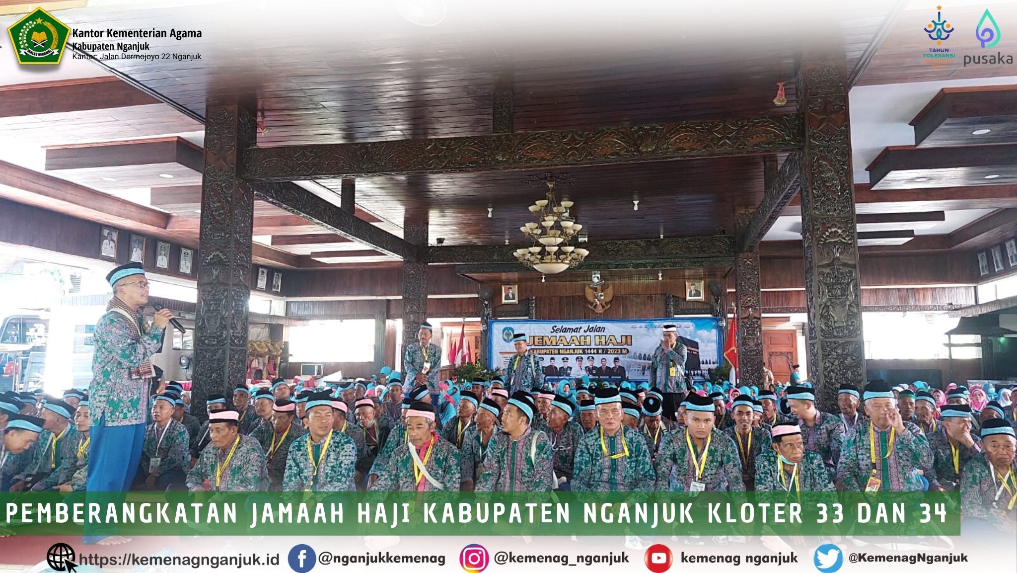 Pemberangkatan Jamaah Haji Kabupaten Nganjuk Kloter 33 dan 34