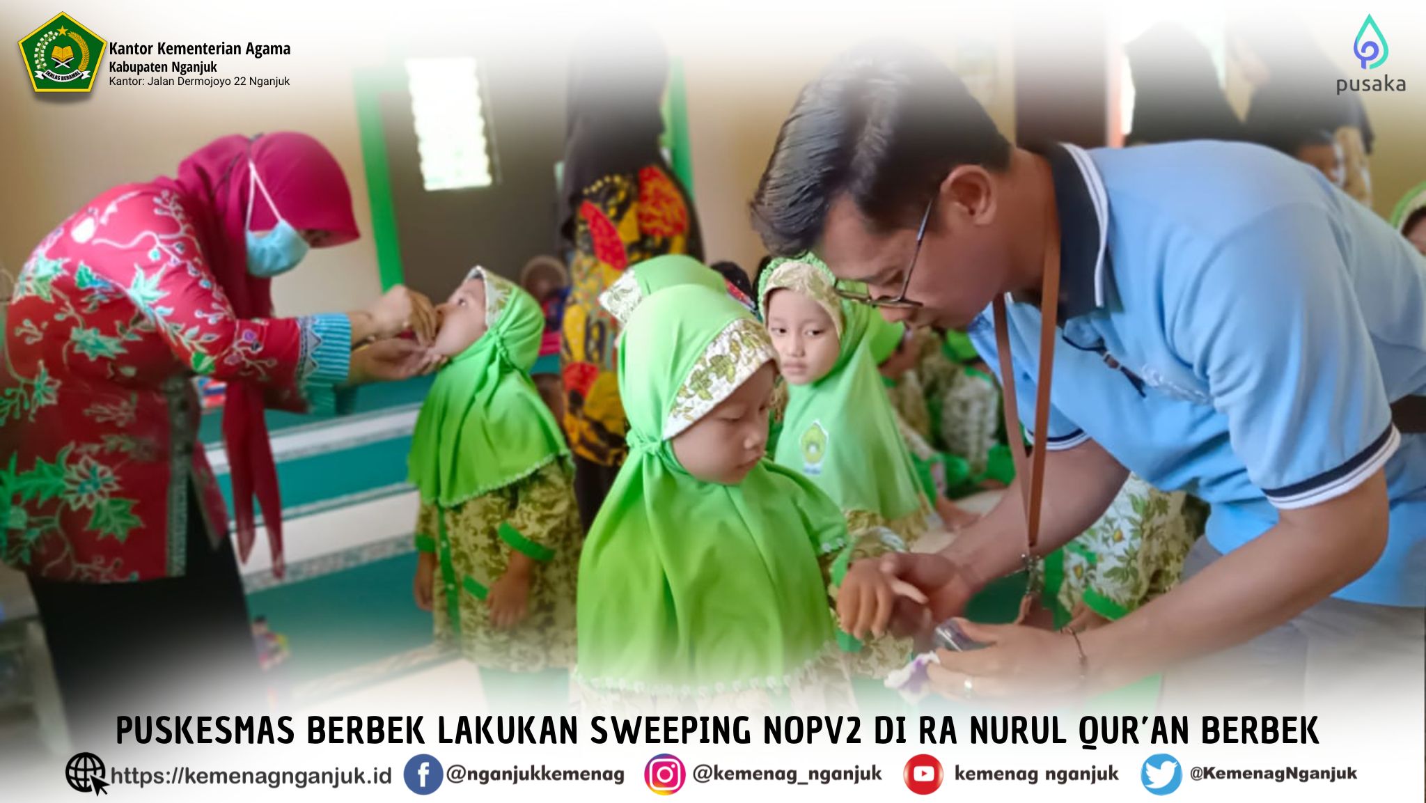 Puskesmas Berbek lakukan sweeping nOPV2 di RA Nurul Quran Berbek