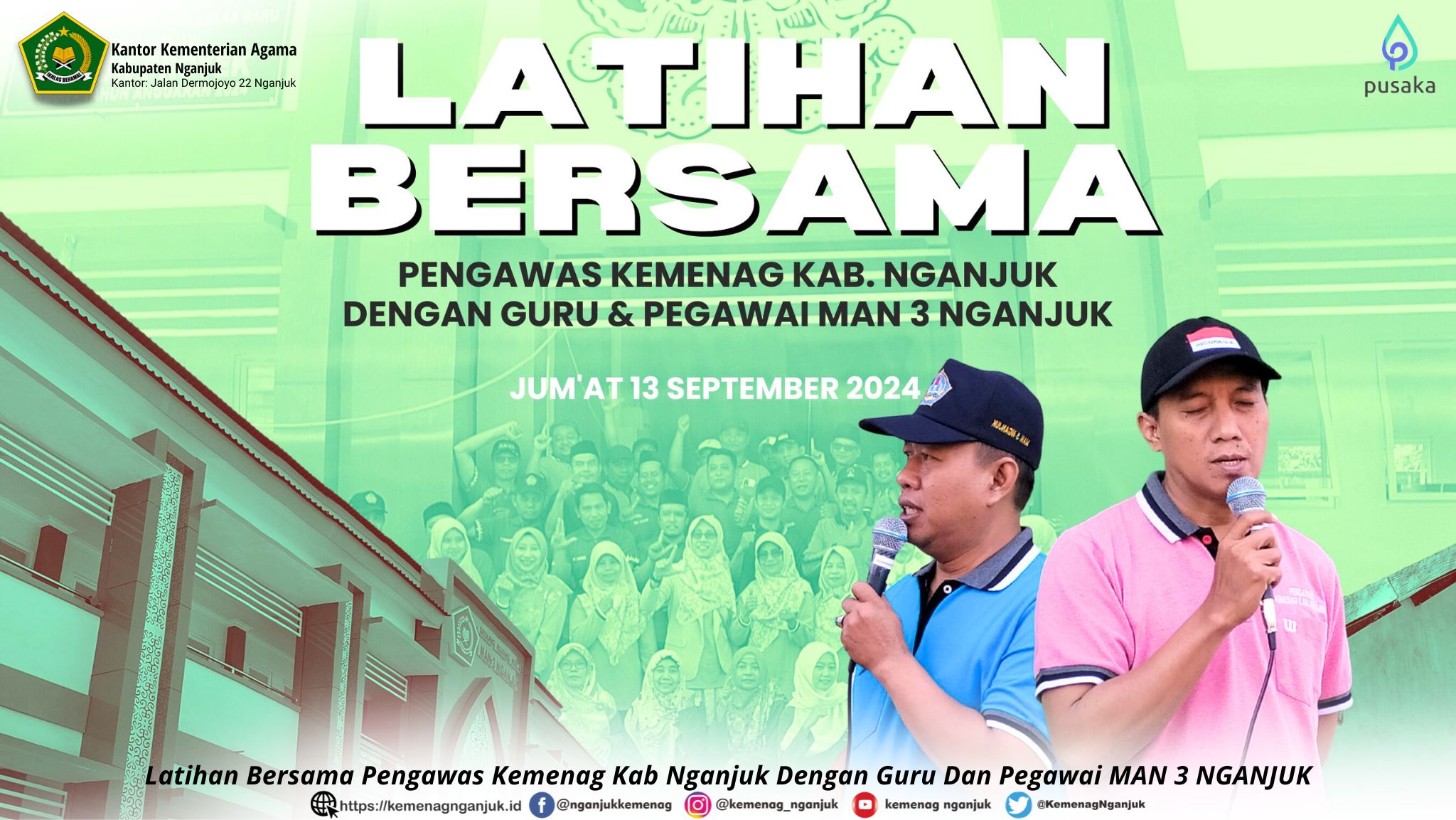 Latihan Bersama Pengawas Kemenag Kab Nganjuk Dengan Guru Dan Pegawai MAN 3 NGANJUK