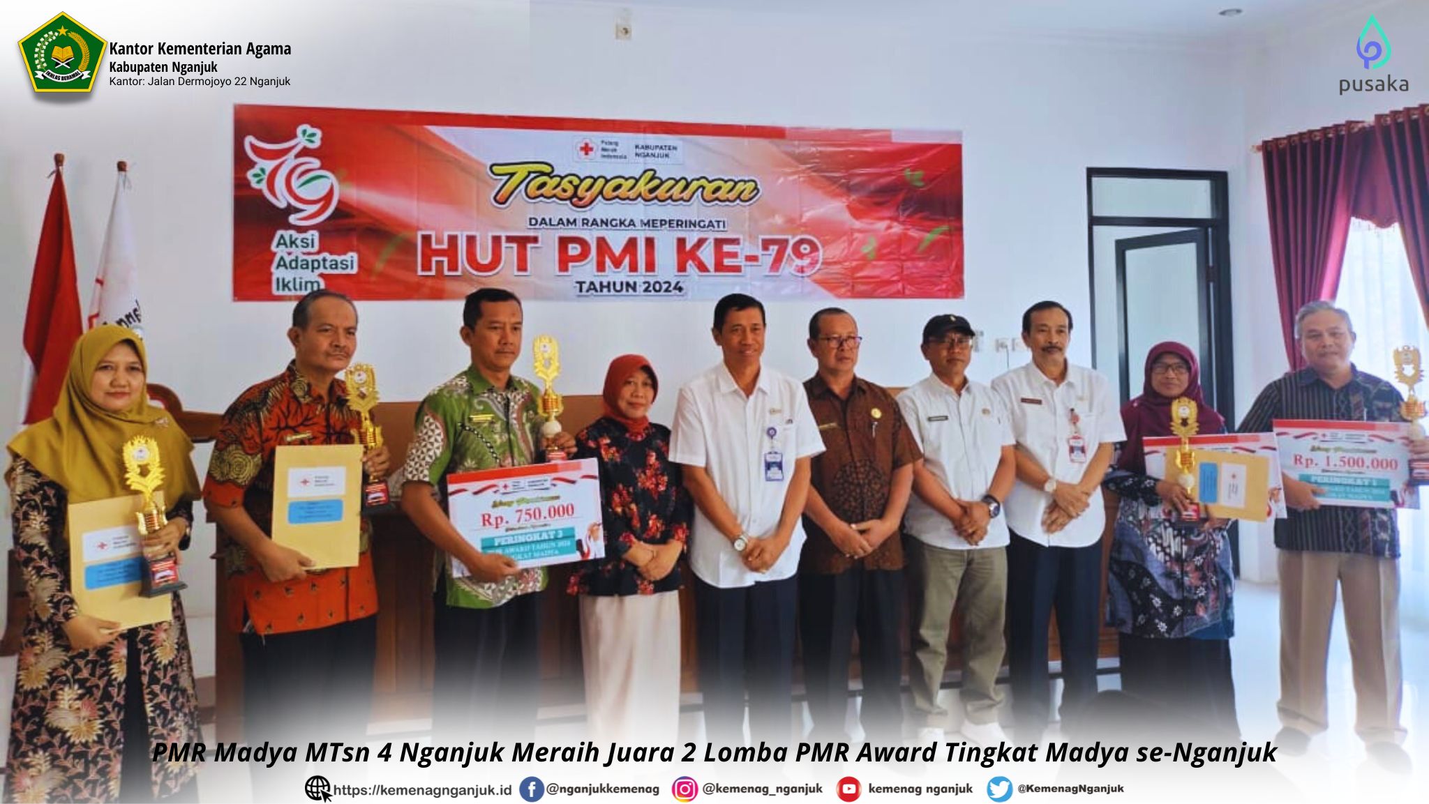 PMR Madya MTsn 4 Nganjuk Meraih Juara 2 Lomba PMR Award Tingkat Madya se-Nganjuk