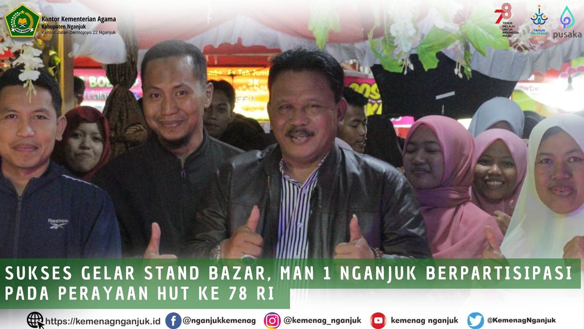 Sukses Gelar Stand Bazar, MAN 1 Nganjuk Berpartisipasi Pada Perayaan HUT Kemerdekaan RI Ke 78