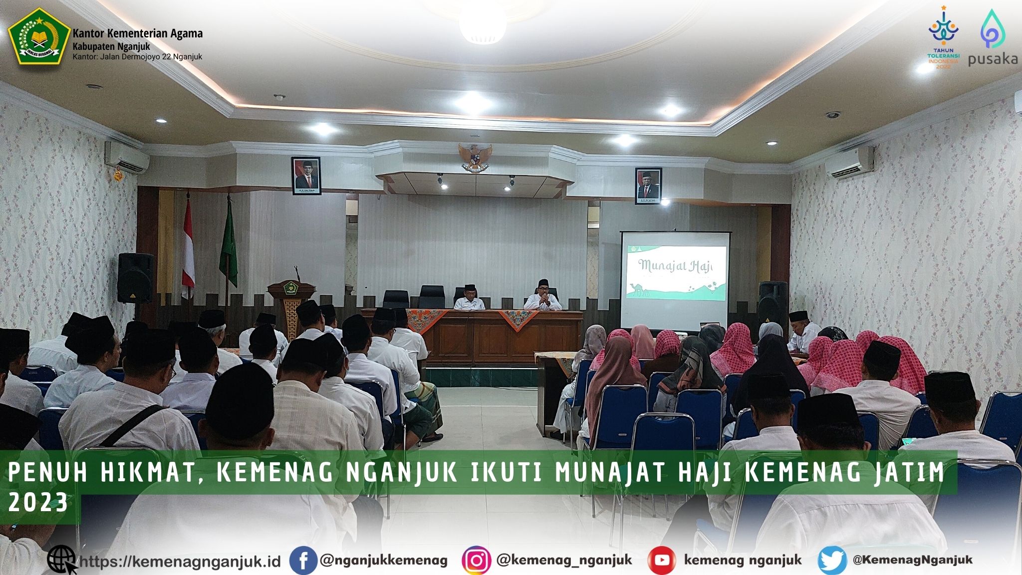 Penuh Hikmat, Kemenag Nganjuk Ikuti Munajat Haji Kemenag Jatim 2023