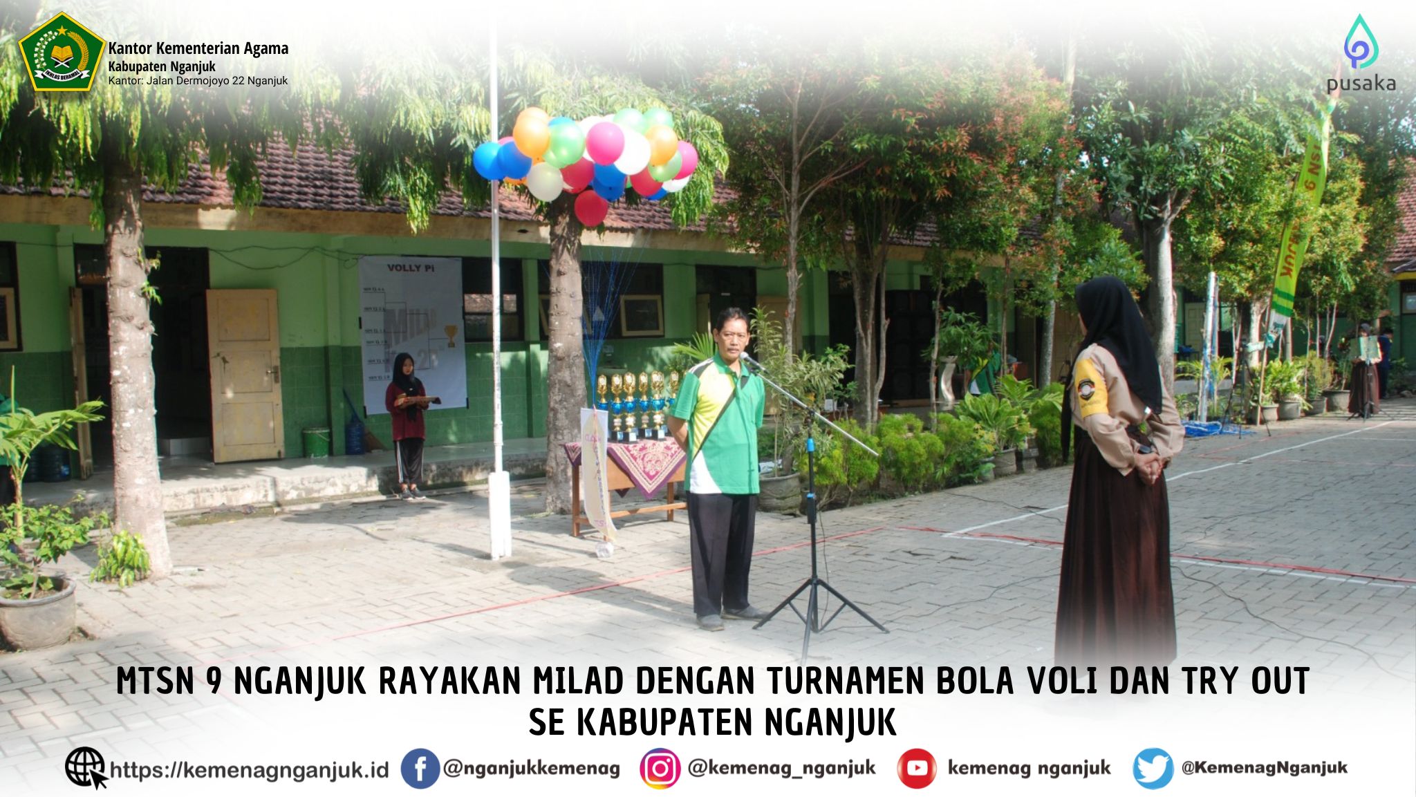 MTsN 9 Nganjuk Rayakan Milad dengan Turnamen Bola Voli dan Try Out se Kabupaten Nganjuk
