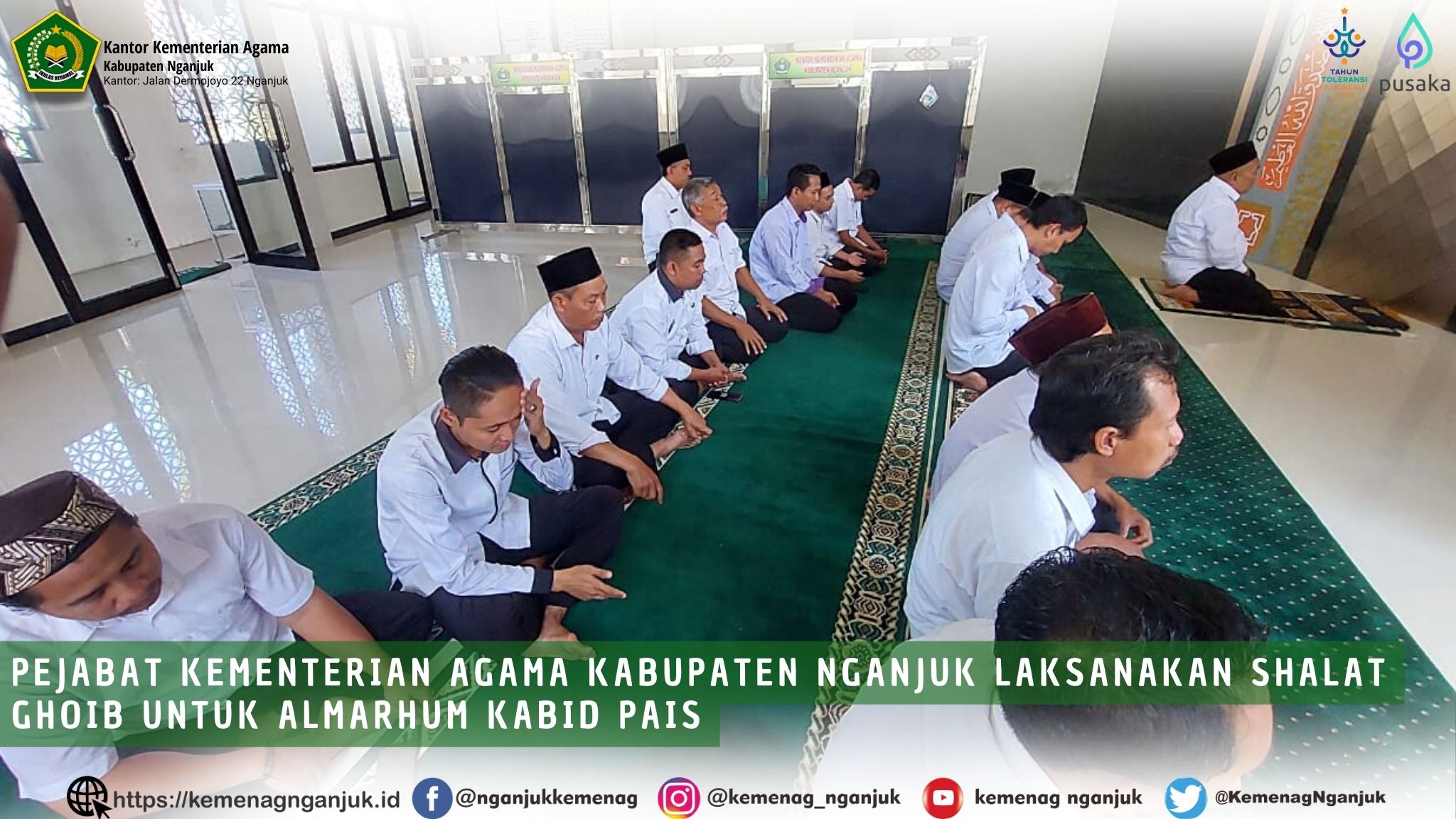 Pejabat Kementerian Agama Kabupaten Nganjuk Laksanakan Shalat Ghoib untuk Almarhum Kabid PAIS