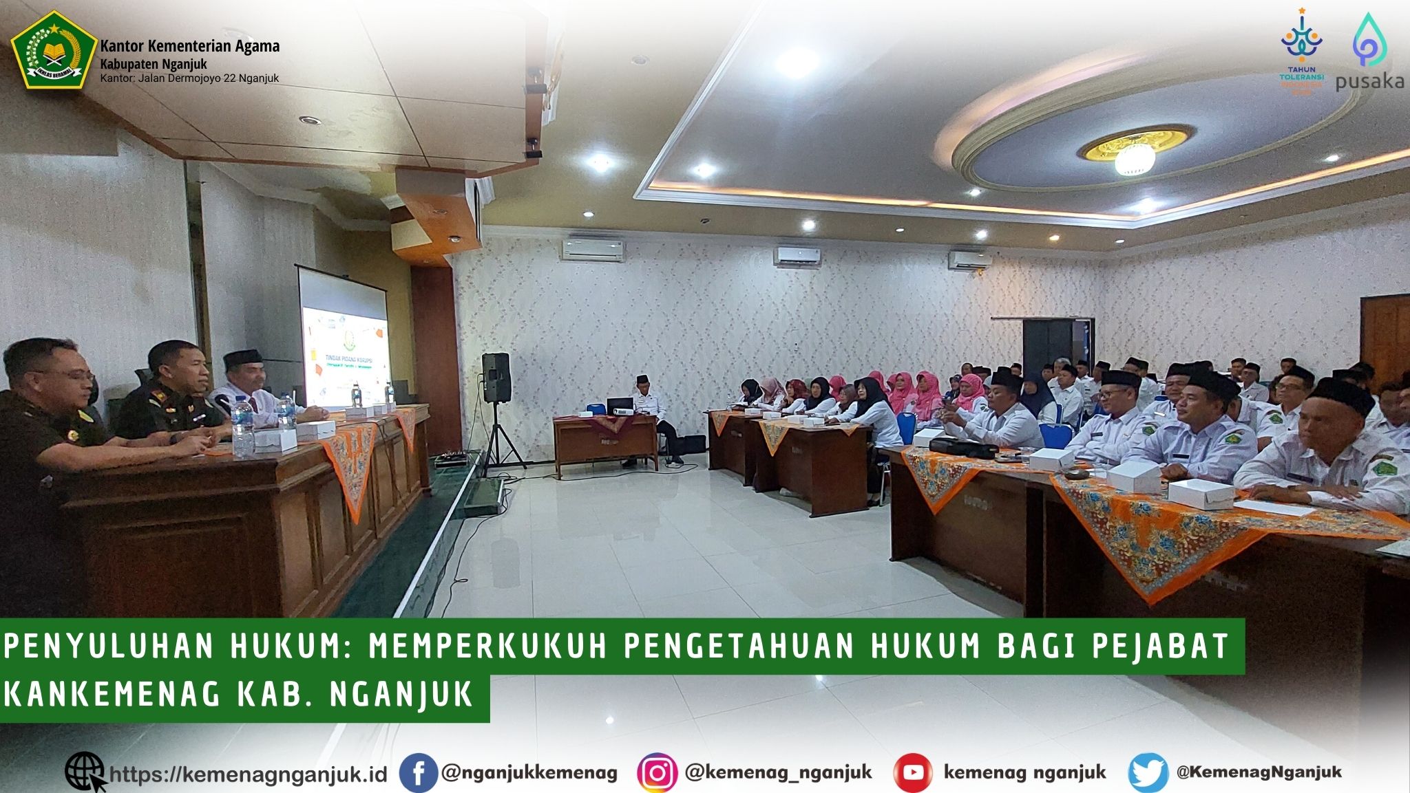 Penyuluhan Hukum,  Memperkukuh Pengetahuan Hukum bagi Pejabat Kankemenag Kab. Nganjuk