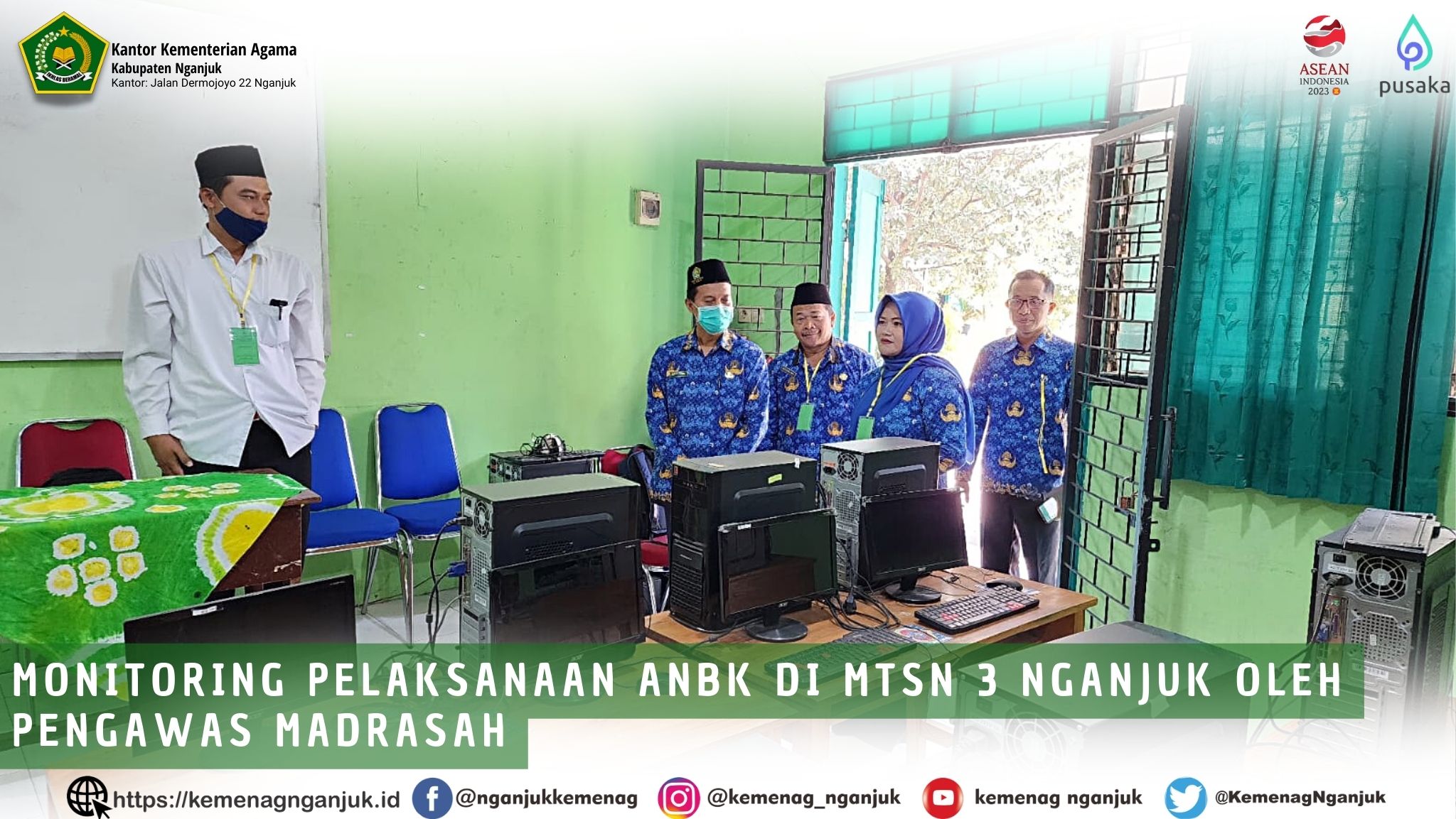 Monitoring Pelaksanaan ANBK di MTsN 3 Nganjuk Oleh Pengawas Madrasah
