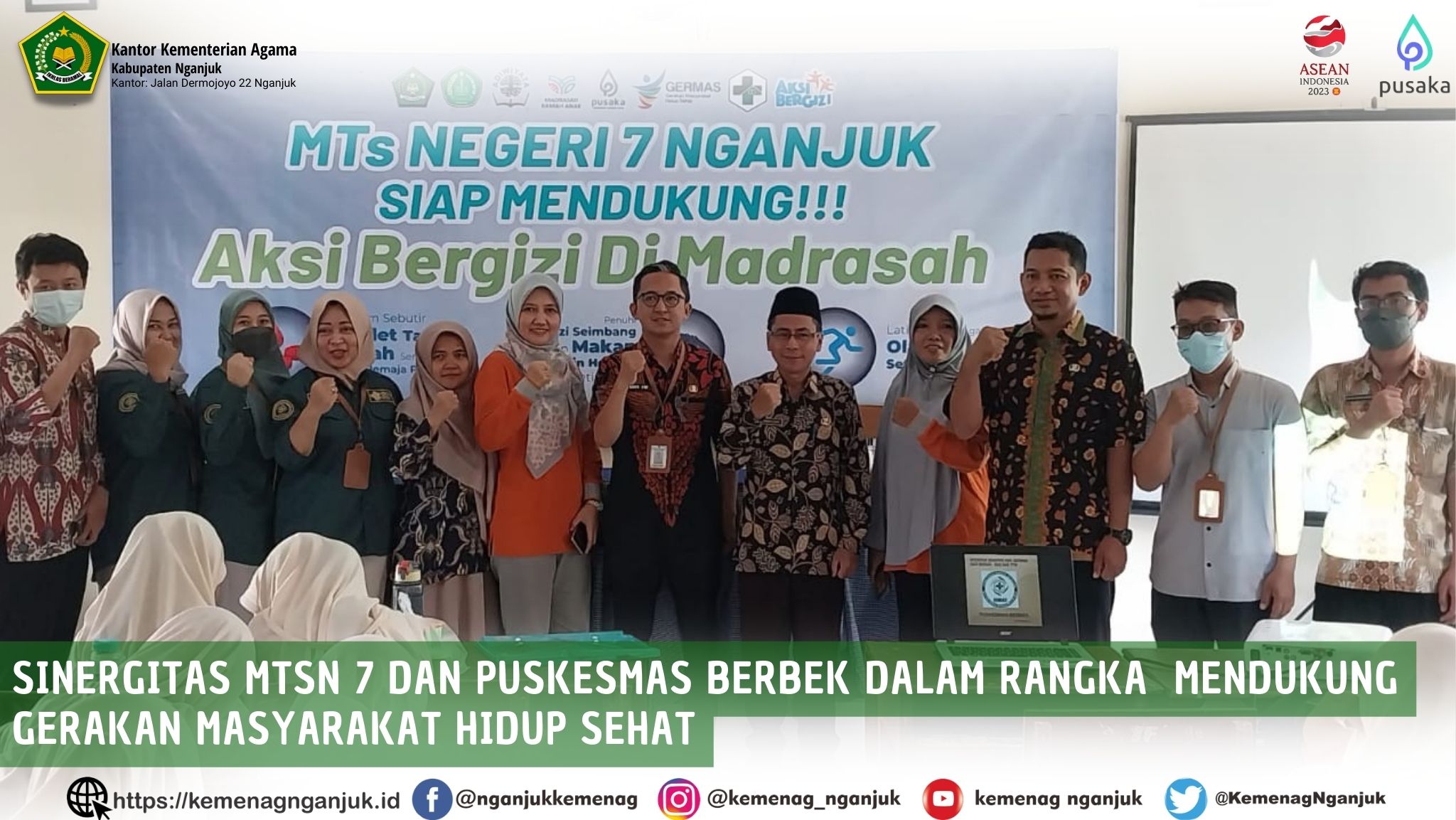 Sinergitas MTsN 7 dan Puskesmas Berbek Dalam Rangka  Mendukung Gerakan Masyarakat Hidup Sehat