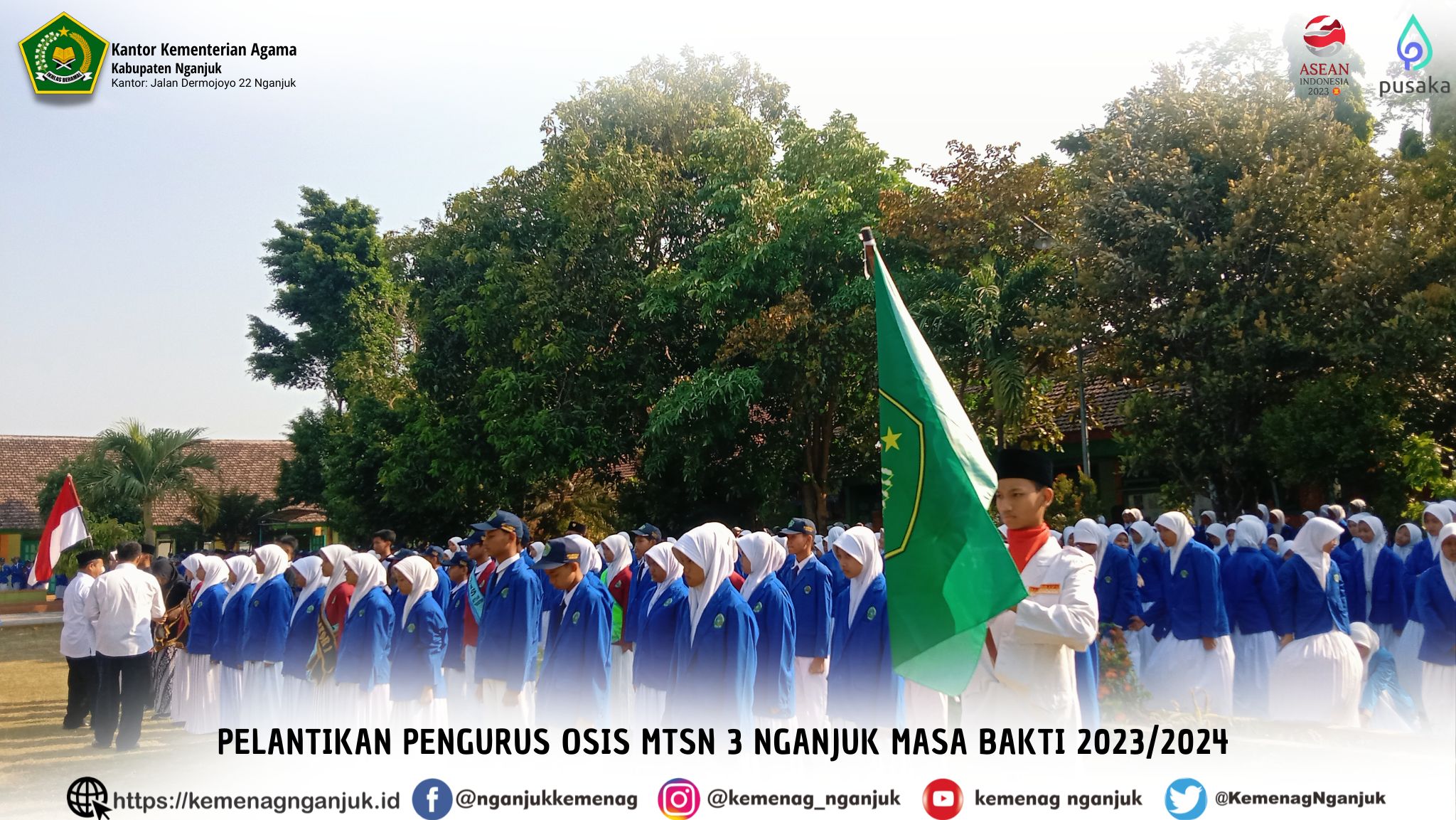 Pelantikan Pengurus OSIS MTsN 3 Nganjuk Masa Bakti 2023/2024 