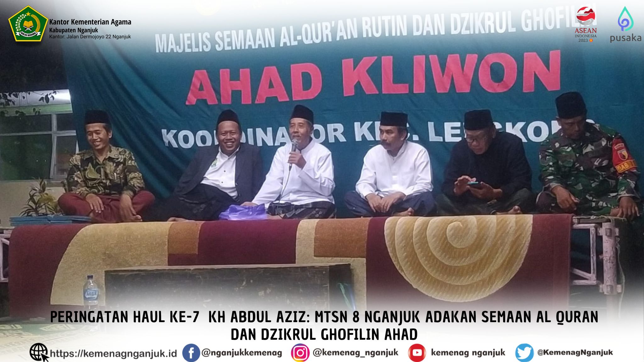 Peringatan Haul ke-7  KH Abdul Aziz: MTsN 8 Nganjuk Adakan Semaan Al Quran dan Dzikrul Ghofilin Ahad