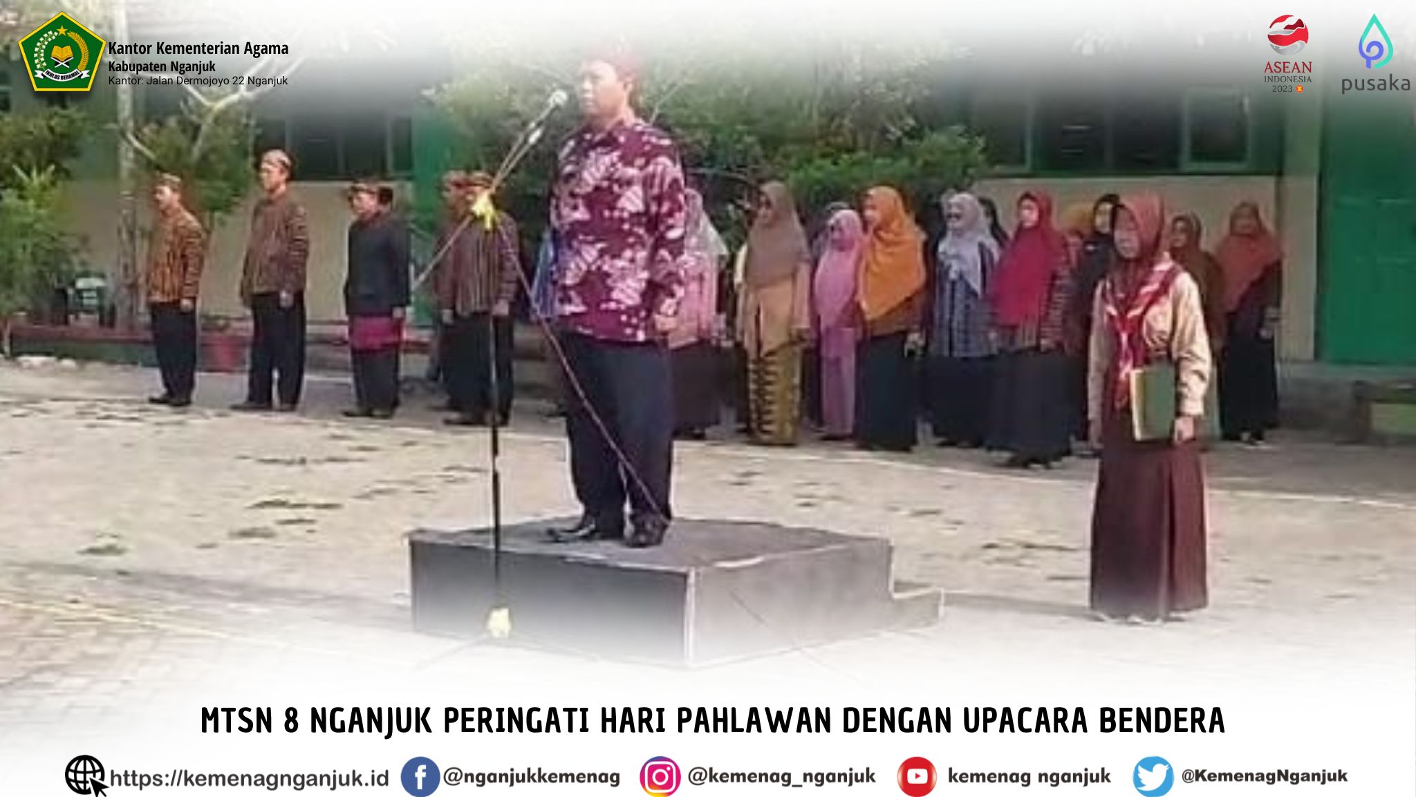 MTsN 8 Nganjuk Peringati Hari Pahlawan dengan Upacara Bendera