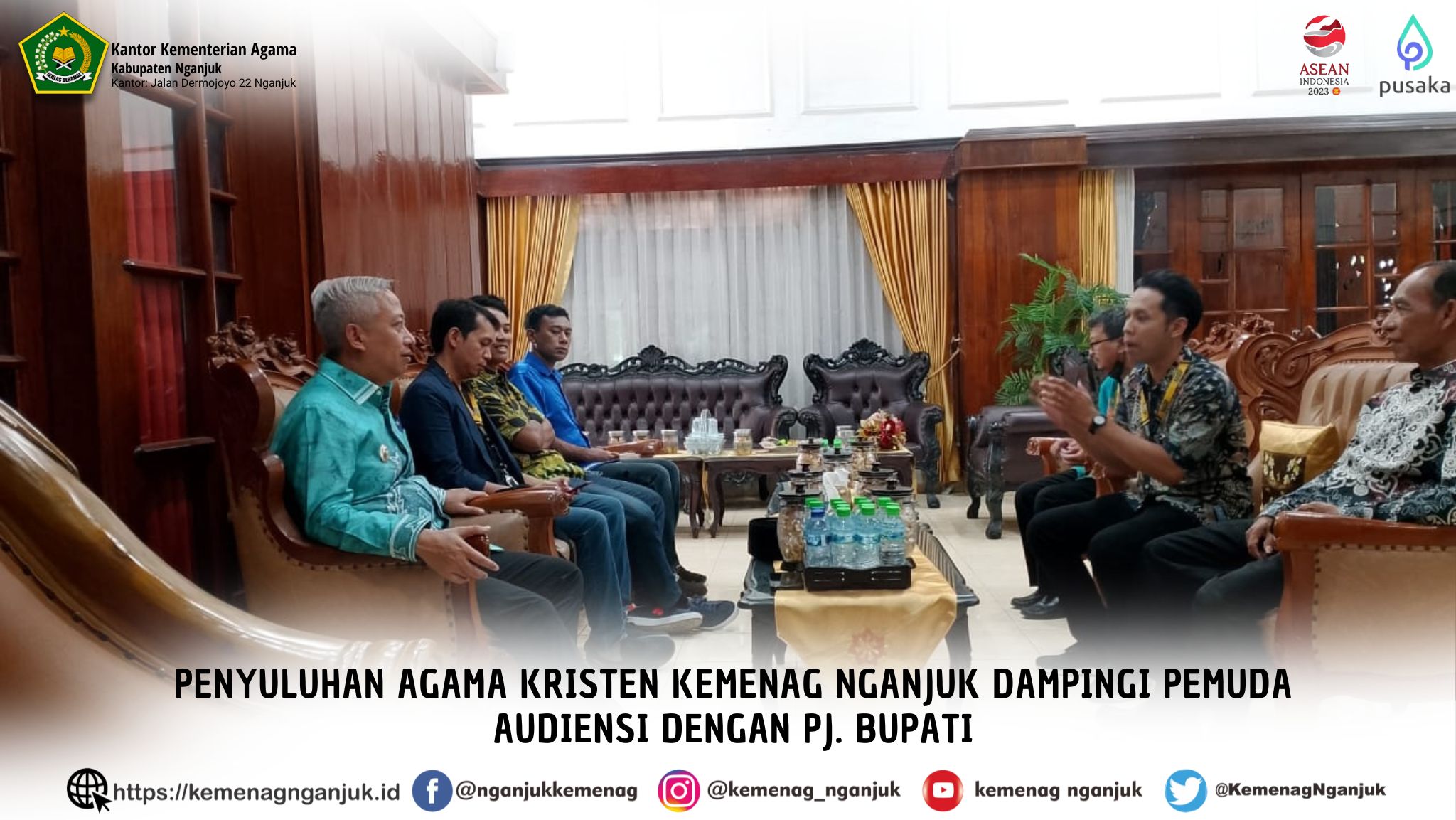 Penyuluhan Agama Kristen Kemenag Nganjuk Dampingi Pemuda Audiensi dengan Pj. Bupati