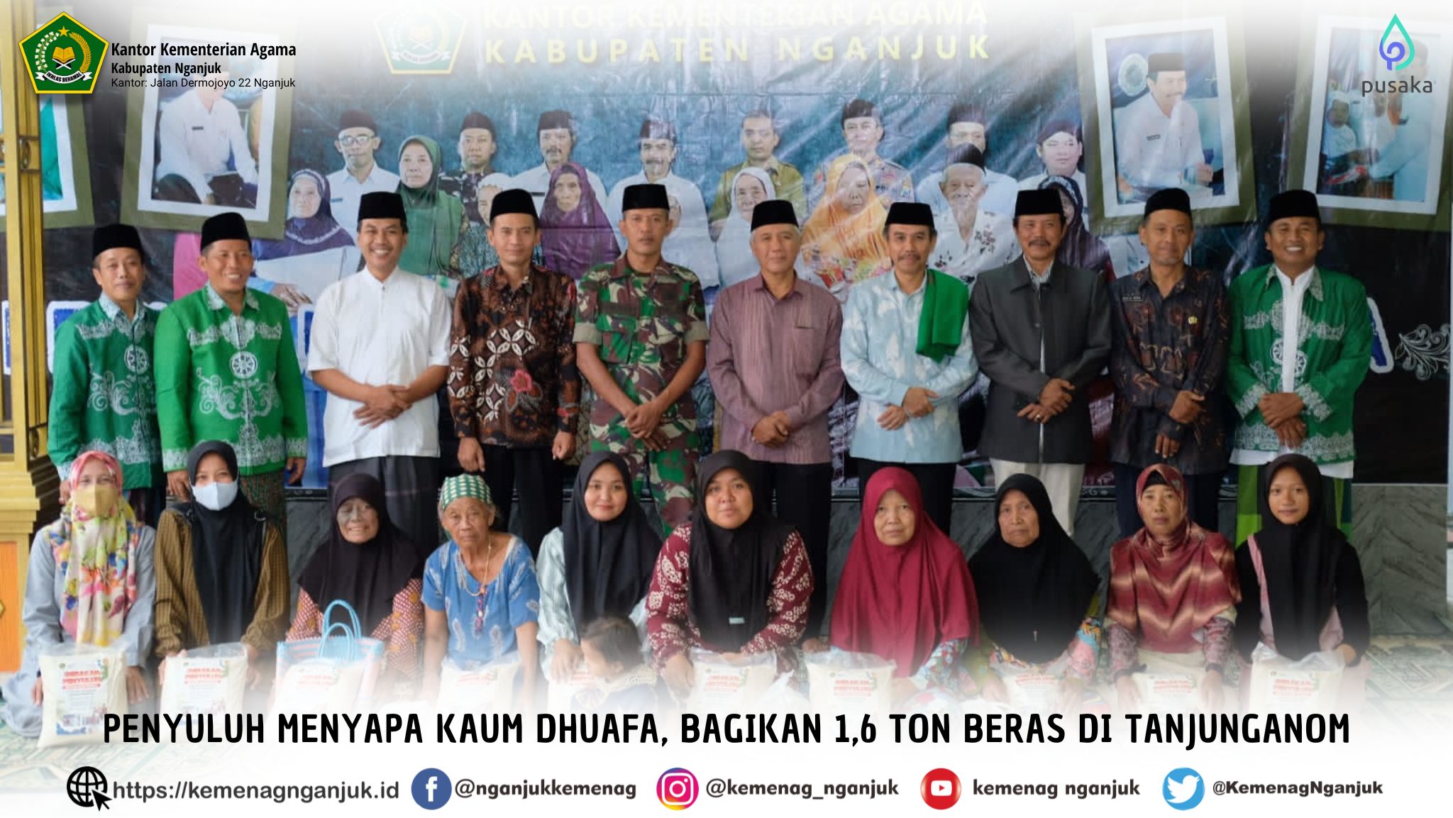 Penyuluh Menyapa Kaum Dhuafa, Bagikan 1,6 ton Beras di Tanjunganom