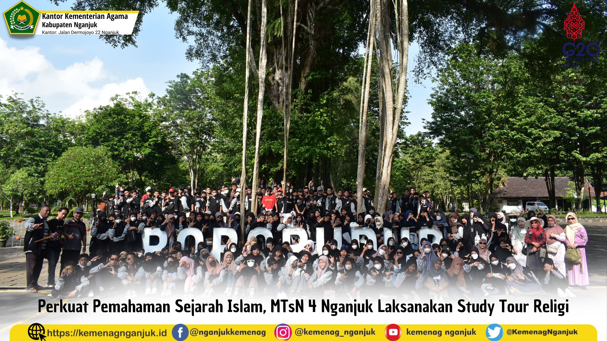 Perkuat Pemahaman Sejarah Islam, MTsN 4 Nganjuk Laksanakan Study Tour Religi