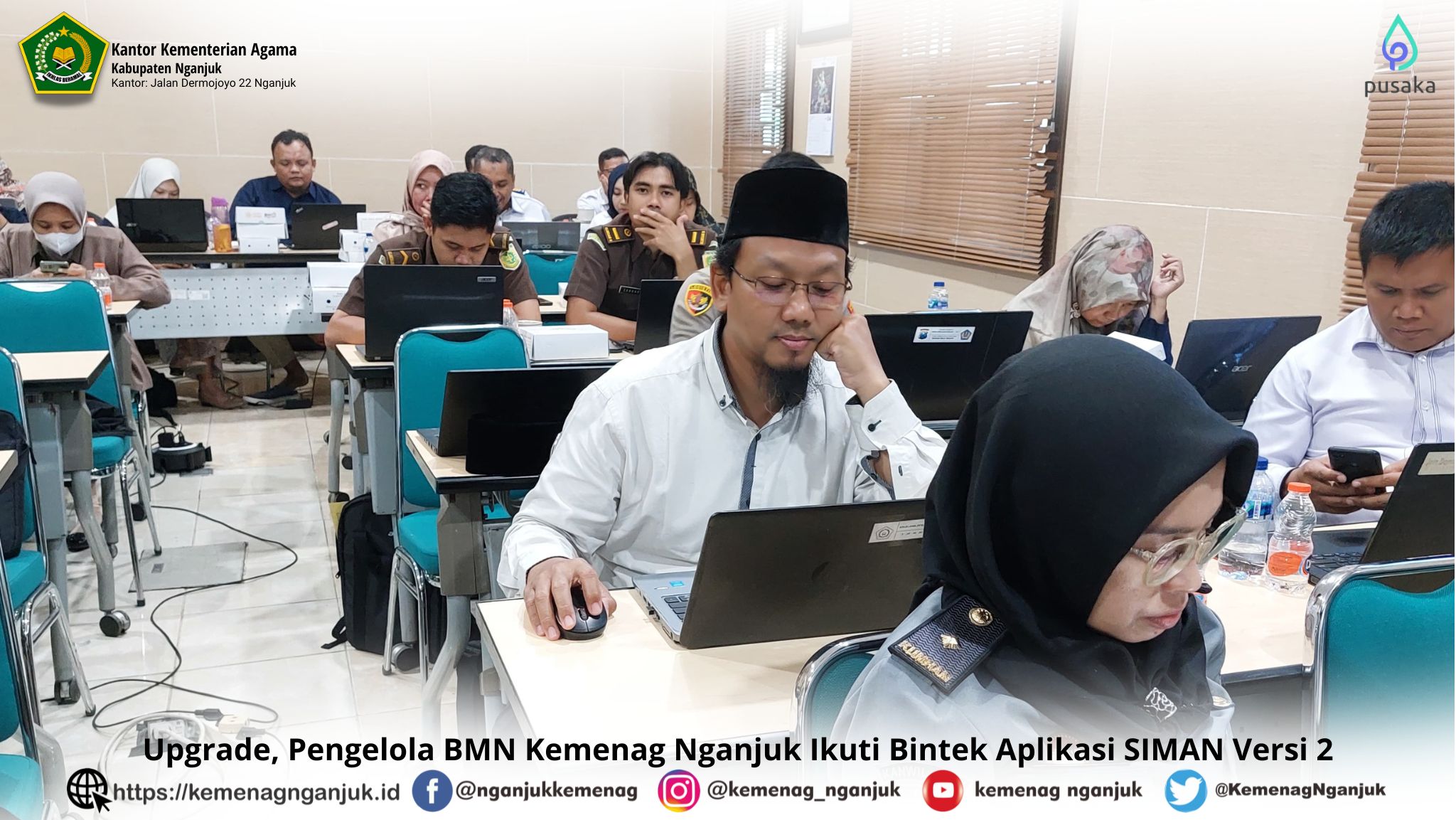 Upgrade, Pengelola BMN Kemenag Nganjuk Ikuti Bintek Aplikasi SIMAN Versi 2