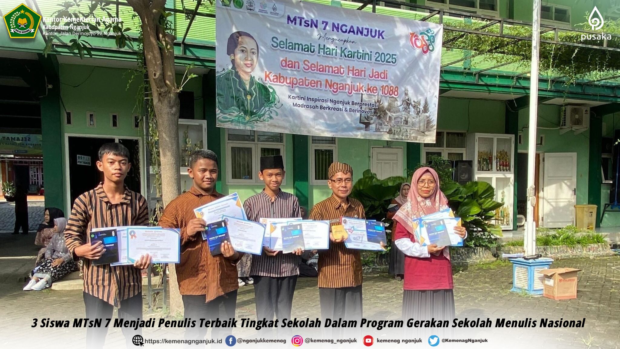 3 Siswa MTsN 7 Menjadi Penulis Terbaik Tingkat Sekolah Dalam Program Gerakan Sekolah Menulis Nasiona
